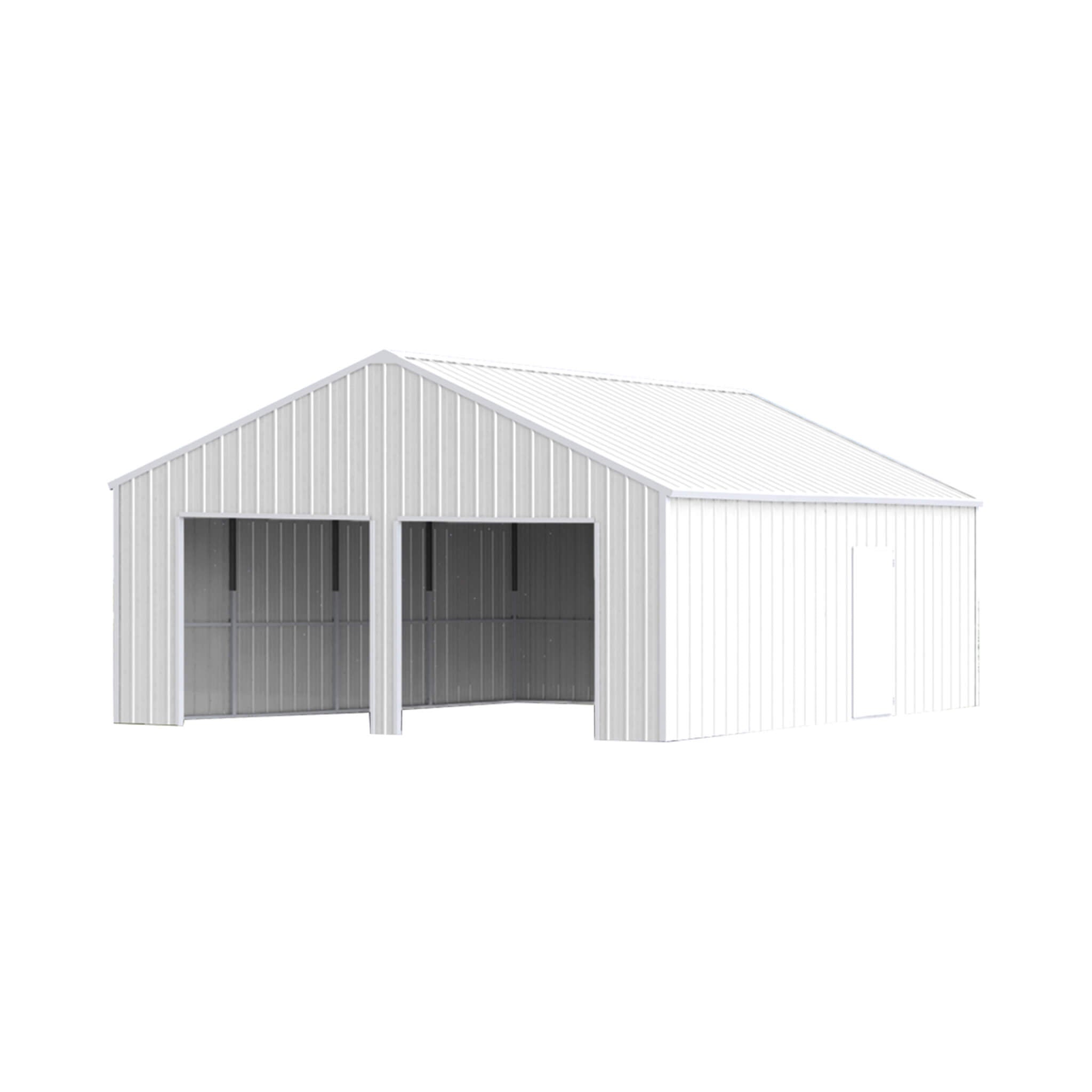 [22X23FT] Alora Heavy-Duty Double Garage Steel Barn Storage Shed (SAK94567)