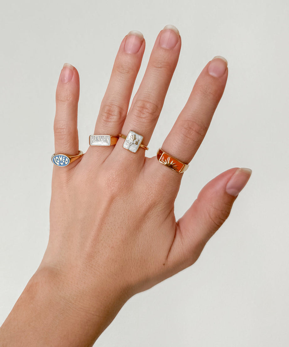 Heaven Rectangular Signet Ring