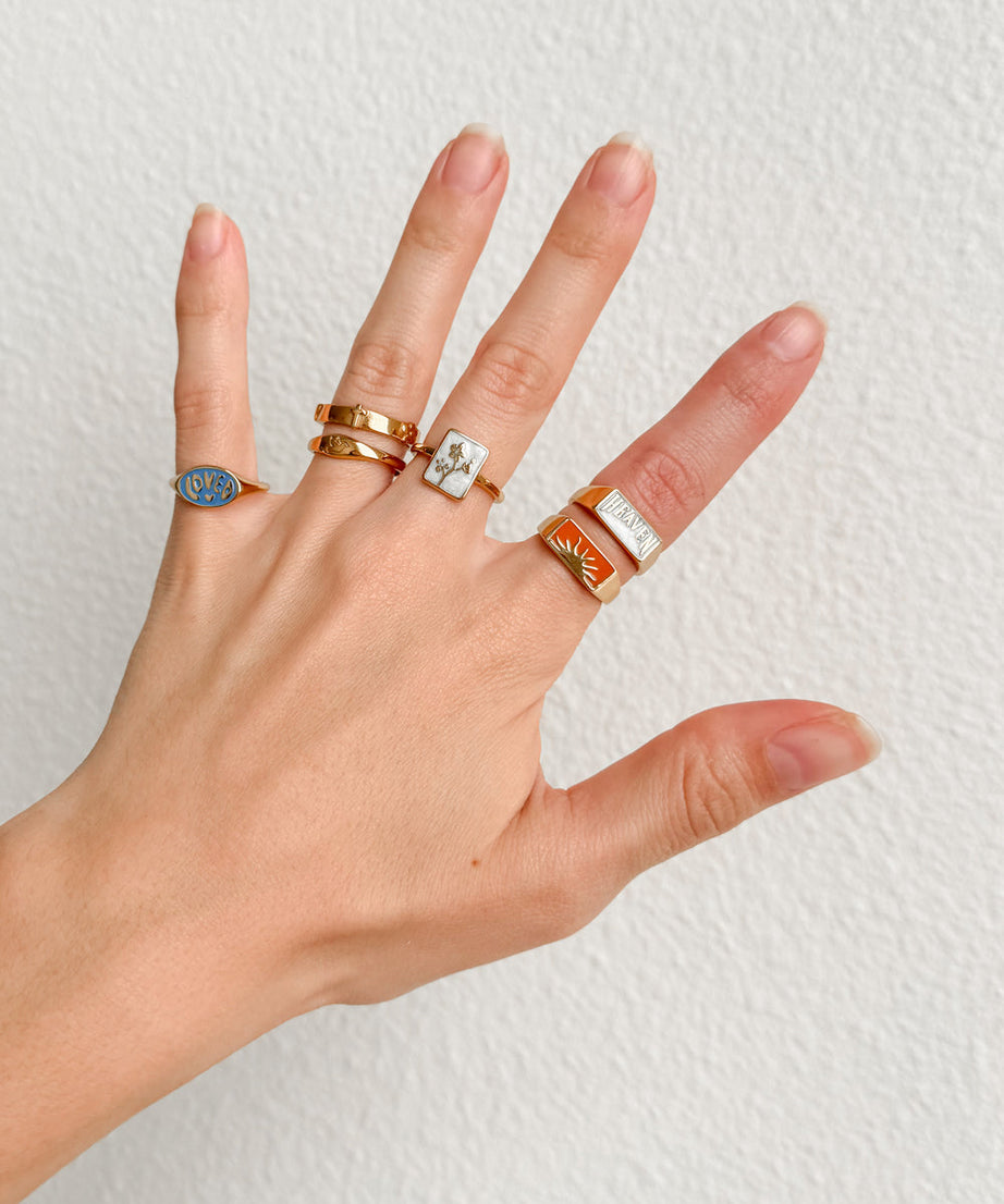 Sunrise Rectangular Signet Ring
