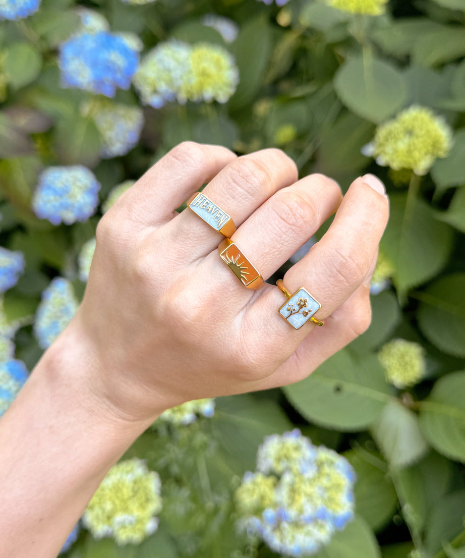 Sunrise Rectangular Signet Ring