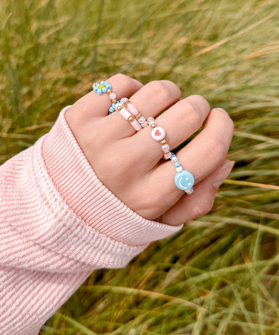Peace Beaded Ring Set