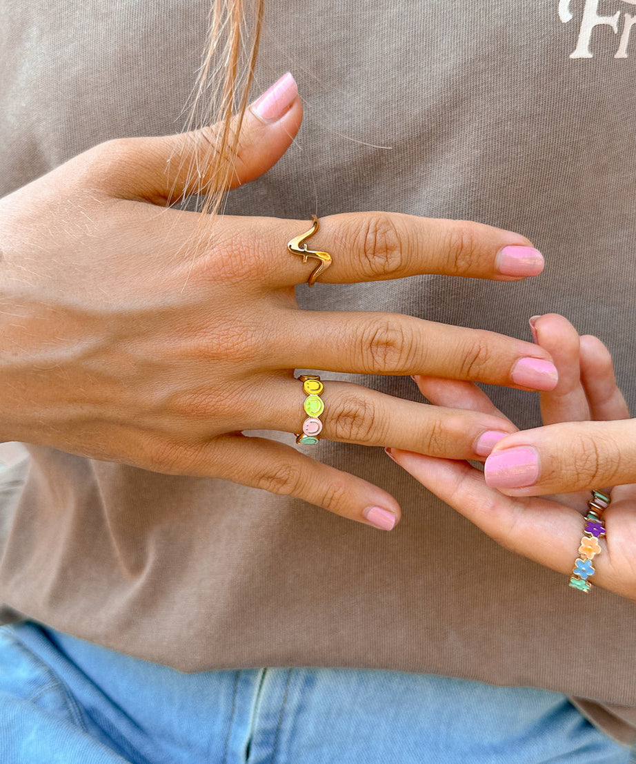 Smiley Enamel Ring