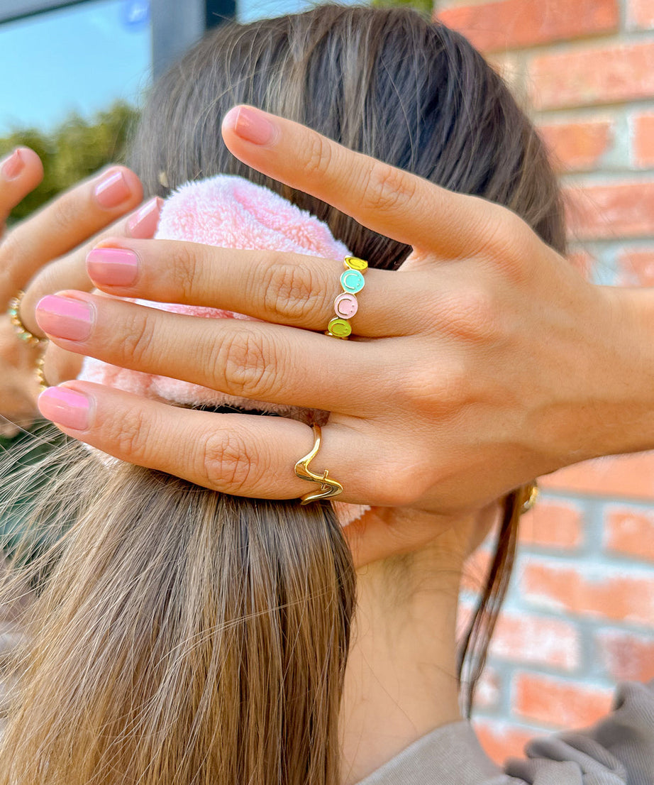 Smiley Enamel Ring