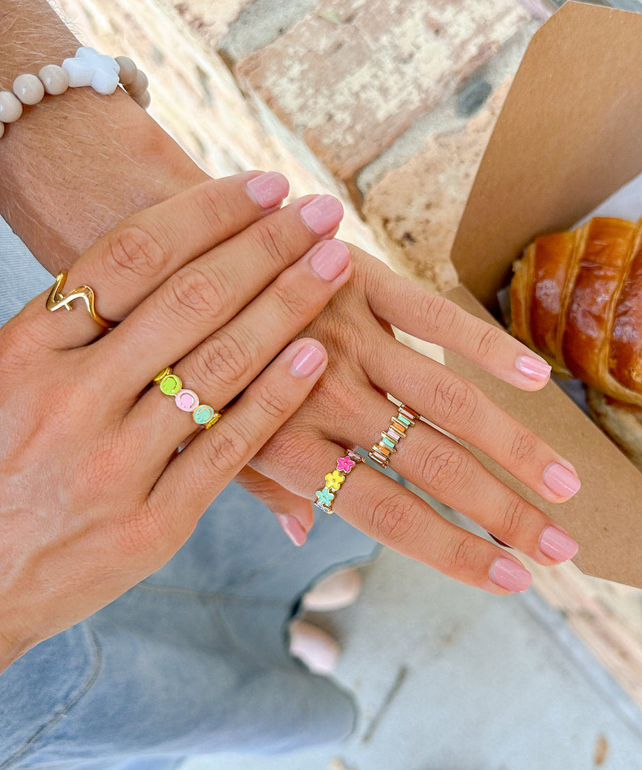Floral Enamel Ring