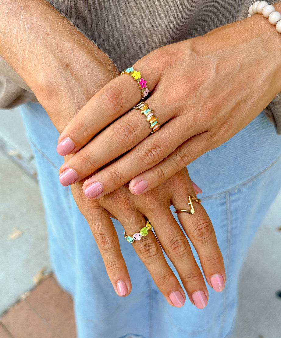 Floral Enamel Ring
