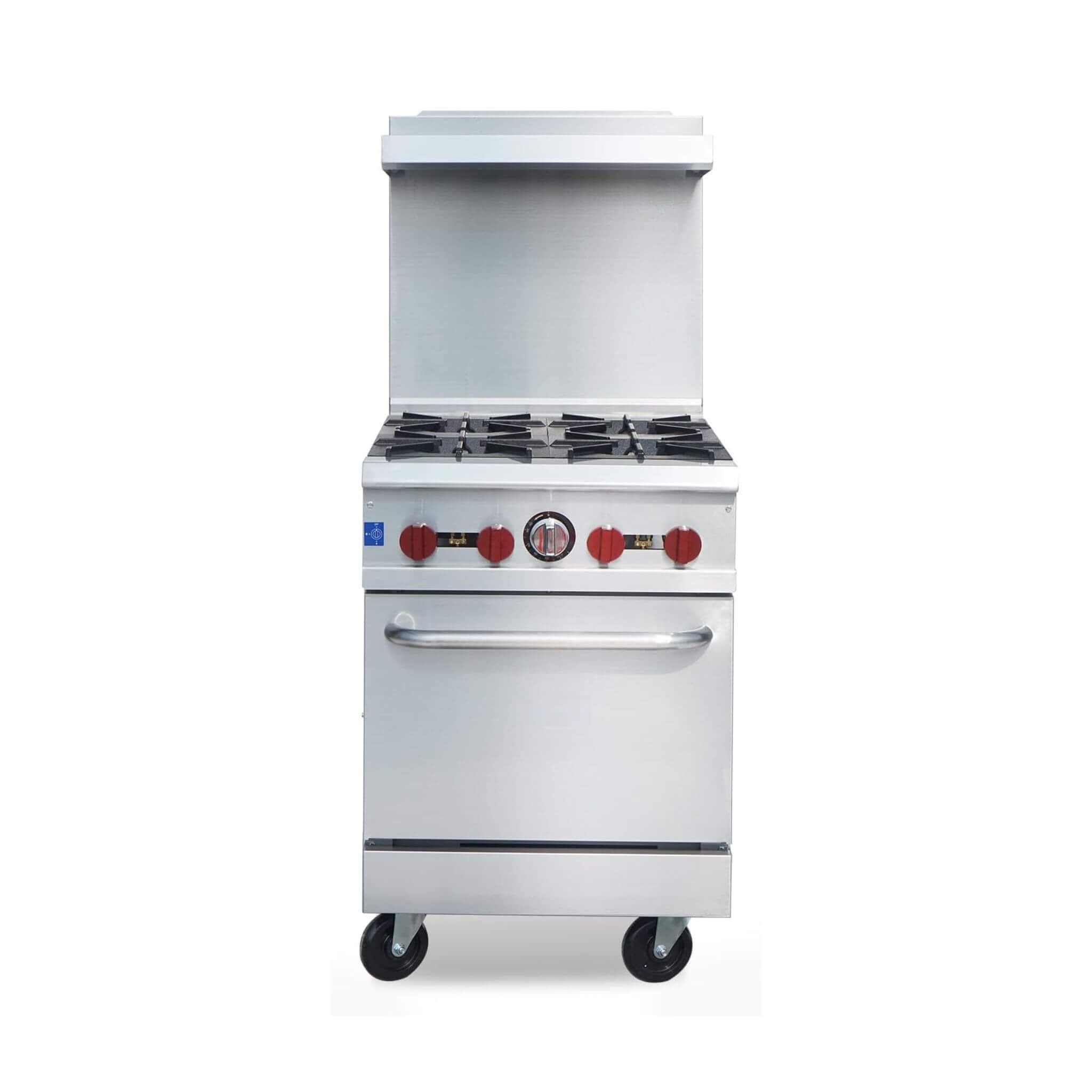 24-Inch Commercial 151K BTU 4-Burner Stainless Steel Freestanding Gas Range (SAK70931)