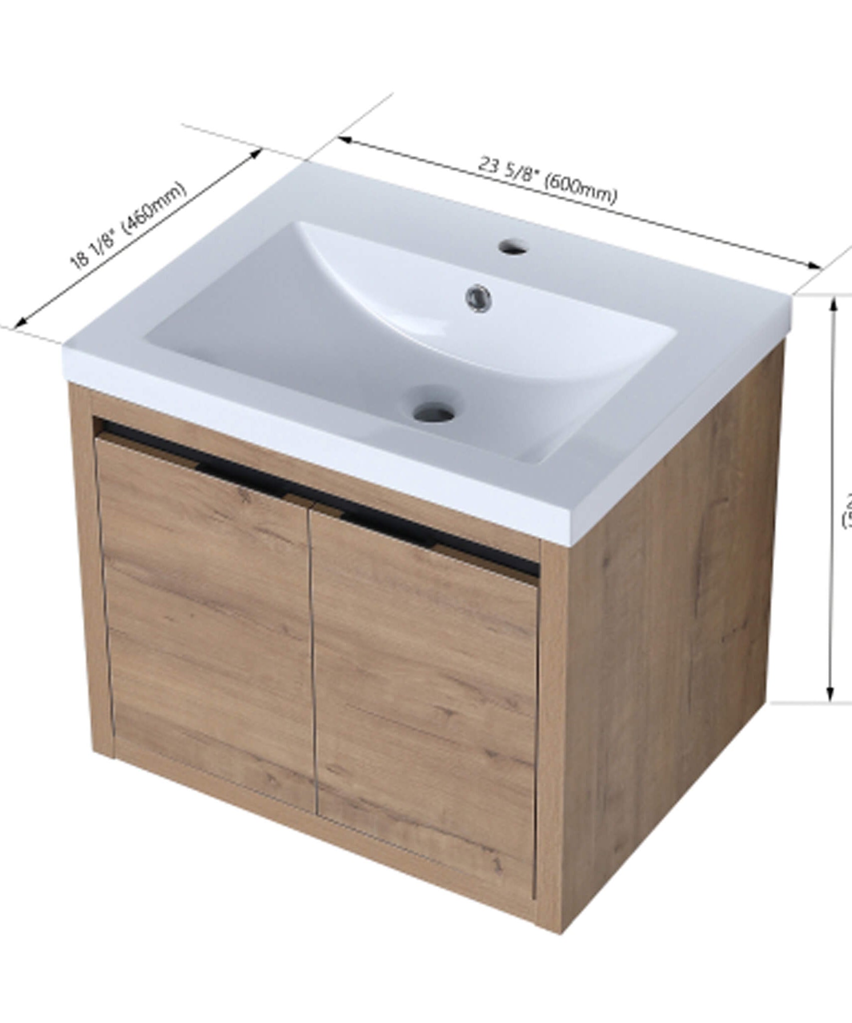 Nuvia Floating Bathroom Vanity With Resin Sink Soft Close Doors (SAK82560)