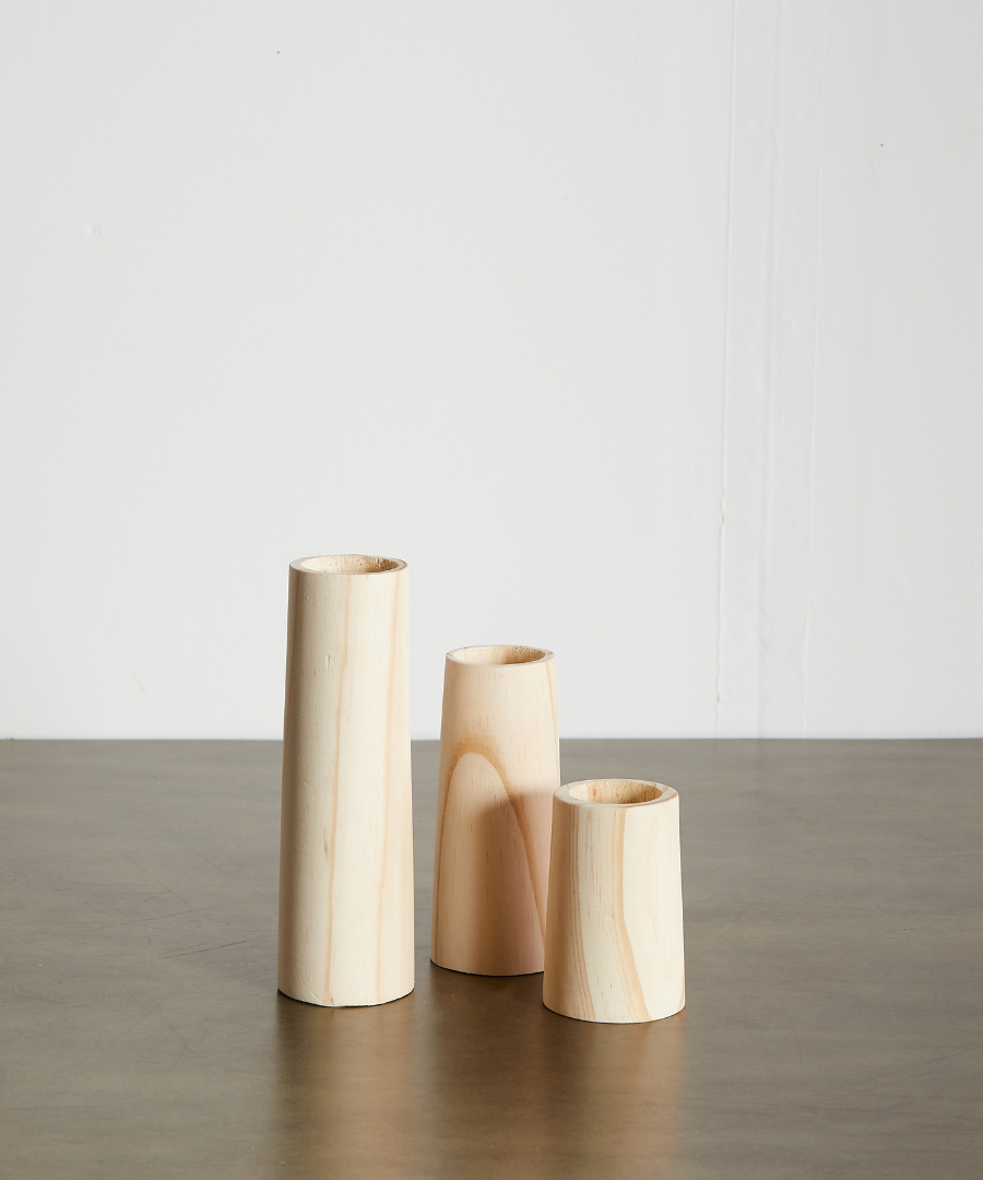 Cylinder Eucalyptus Wood Tealight Candle Holder