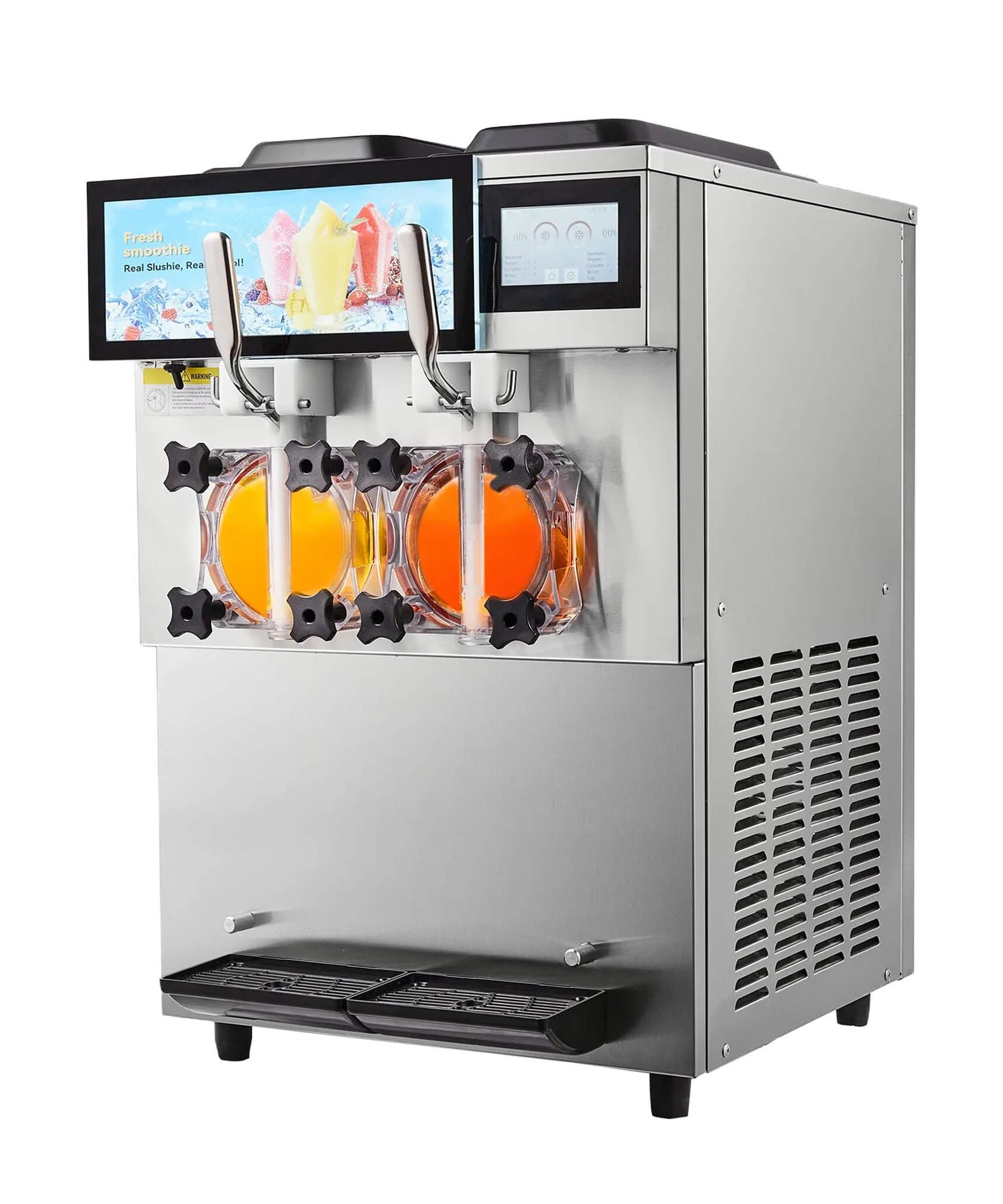 24L Commercial Double Cylinder Stainless Steel Slushy Machine With Touchscreen (SAK64125)