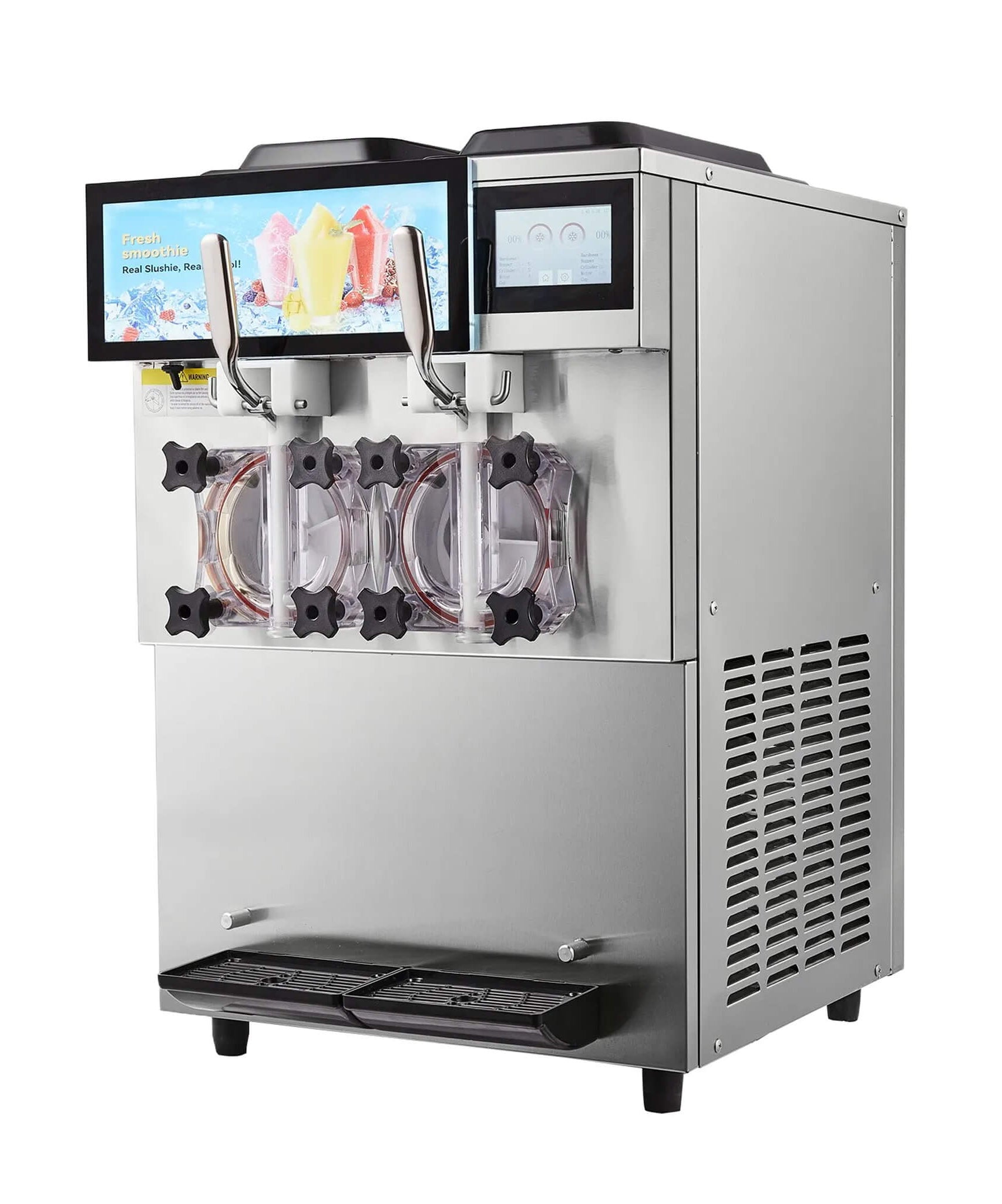 24L Commercial Double Cylinder Stainless Steel Slushy Machine With Touchscreen (SAK64125)