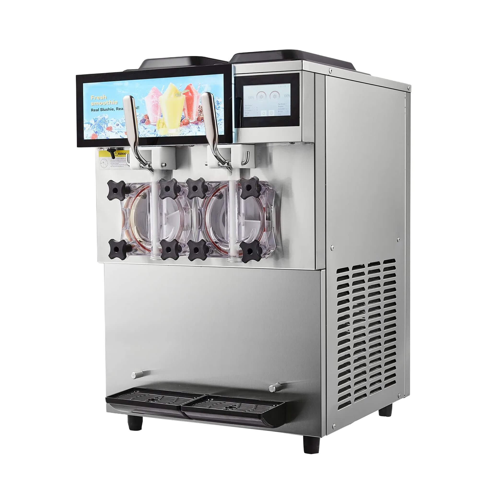 24L Commercial Double Cylinder Stainless Steel Slushy Machine With Touchscreen (SAK64125)