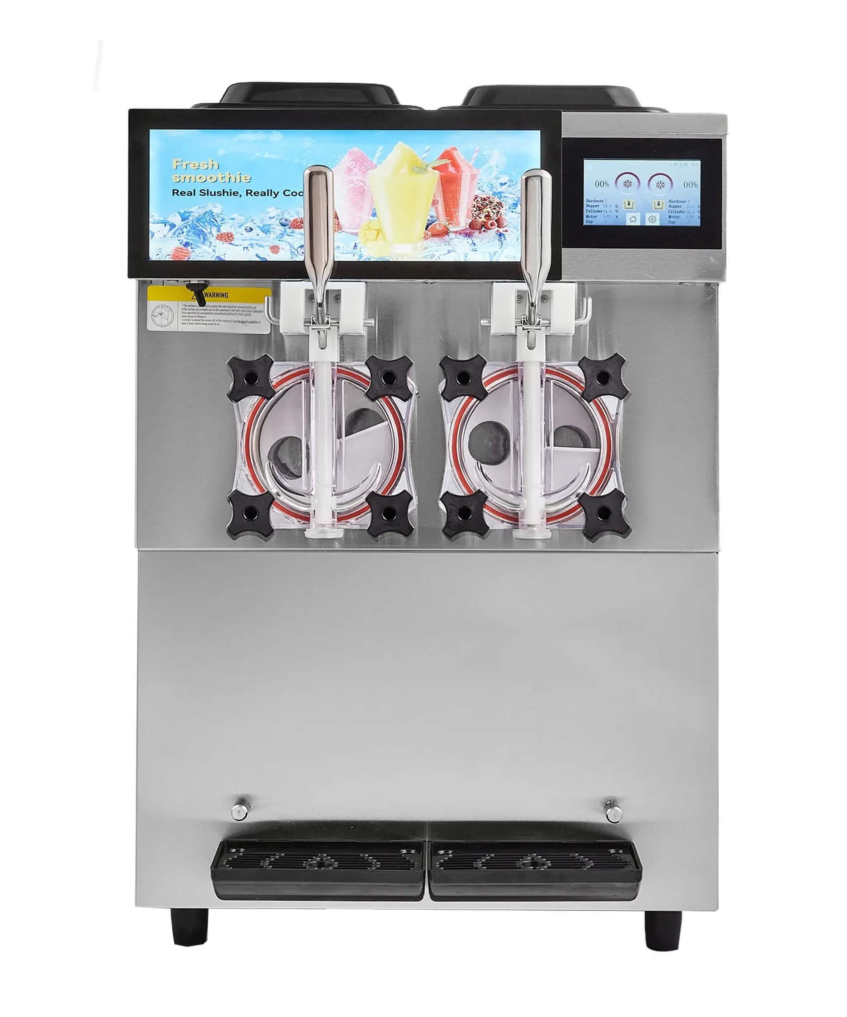24L Commercial Double Cylinder Stainless Steel Slushy Machine With Touchscreen (SAK64125)