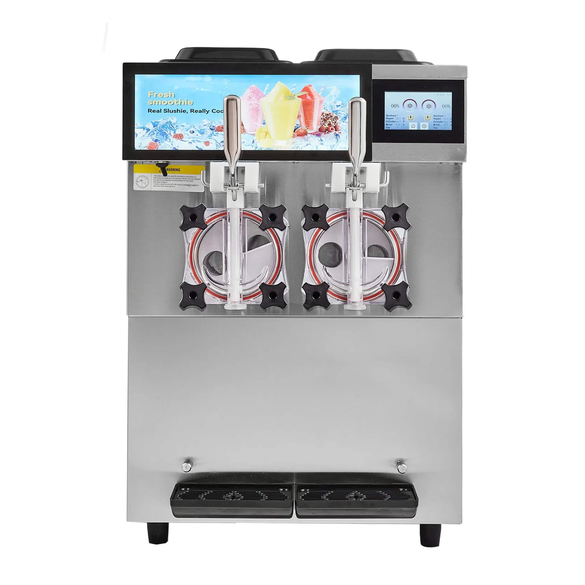 24L Commercial Double Cylinder Stainless Steel Slushy Machine With Touchscreen (SAK64125)