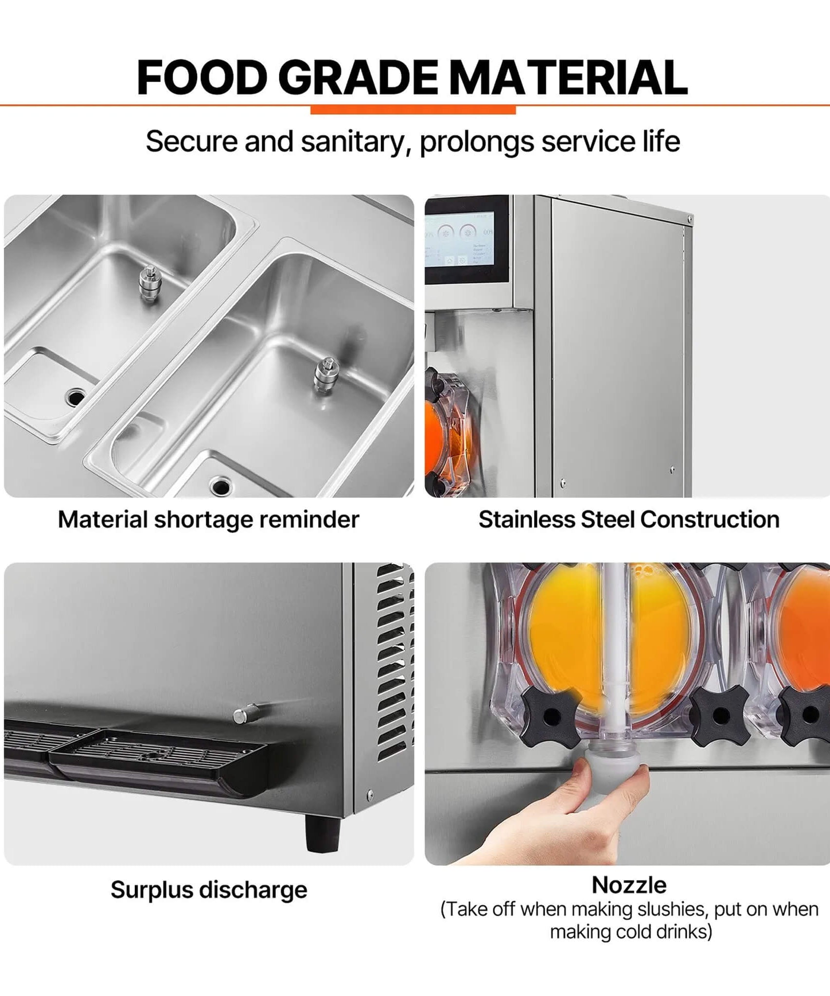 24L Commercial Double Cylinder Stainless Steel Slushy Machine With Touchscreen (SAK64125)