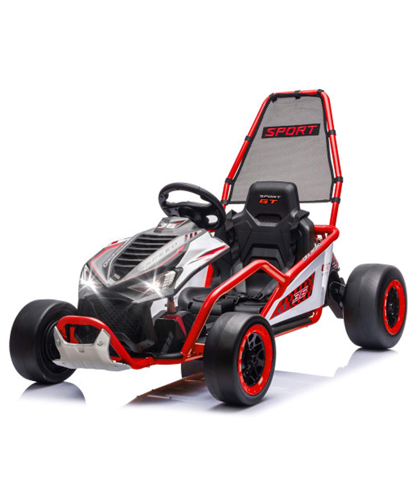 24V 400W Kids Electric Drift Go-Kart With Roll Cage, Bluetooth And Safety Harness (SAK82435)