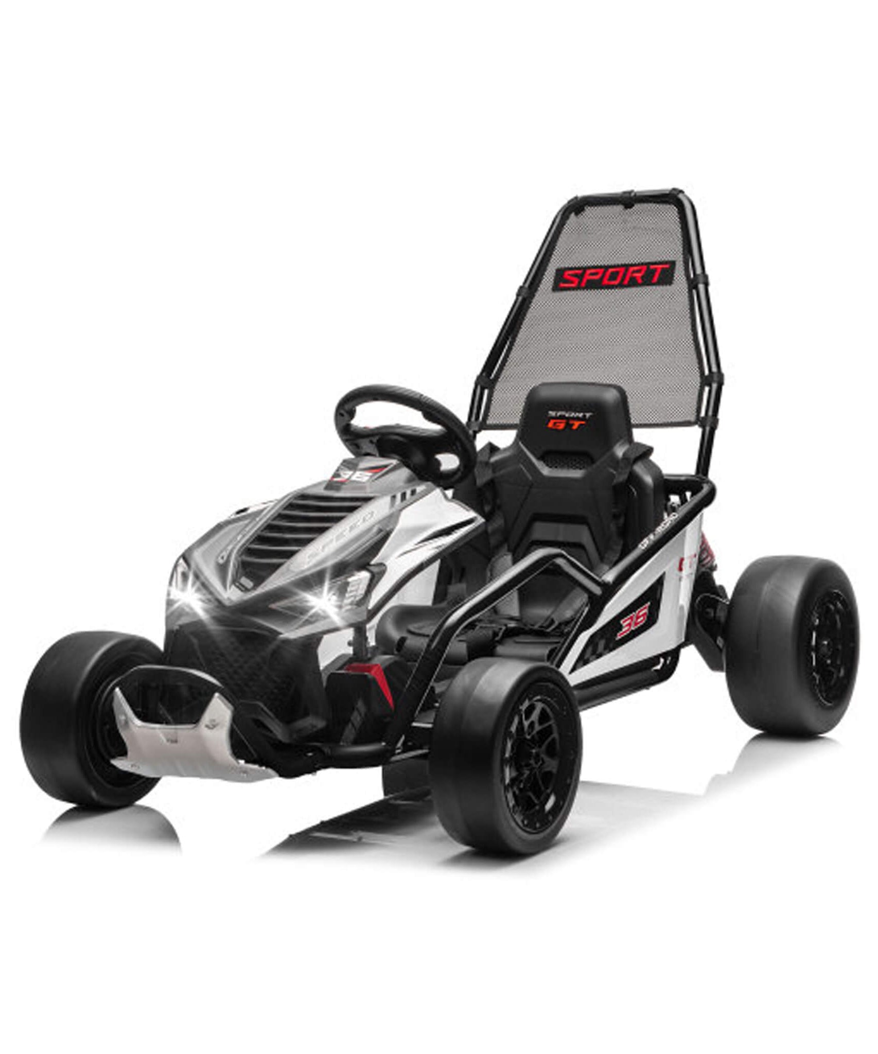 24V 400W Kids Electric Drift Go-Kart With Roll Cage, Bluetooth And Safety Harness (SAK82435)