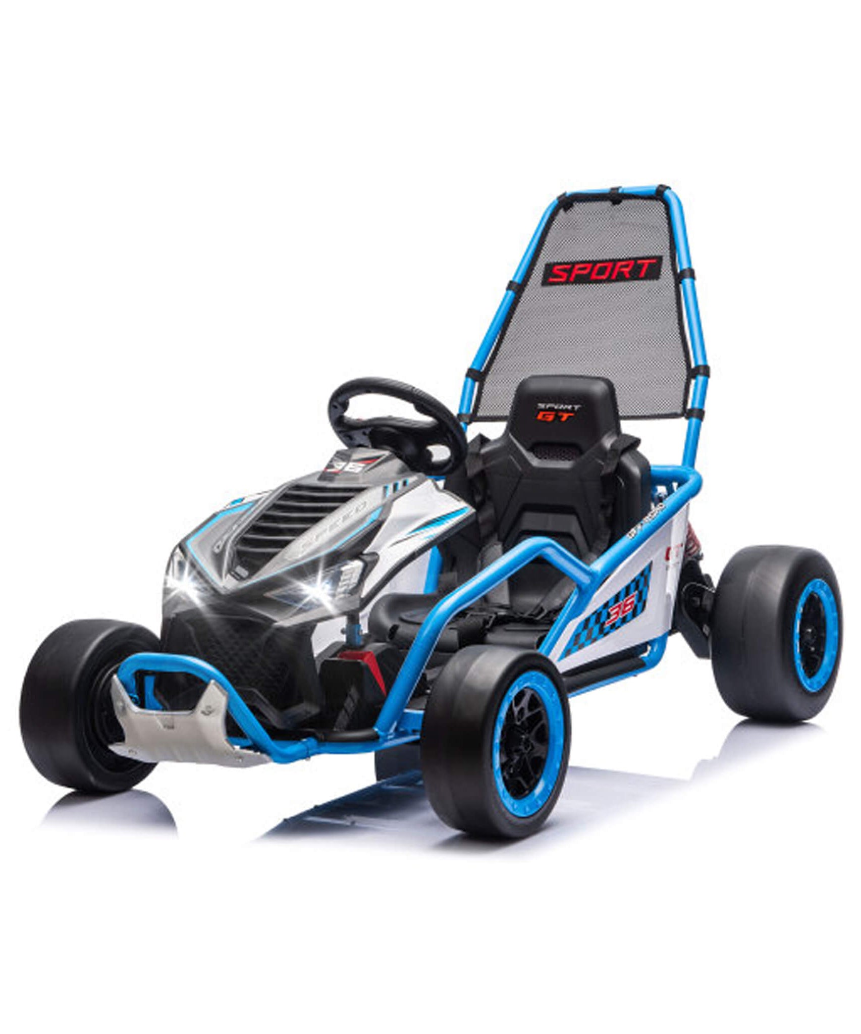 24V 400W Kids Electric Drift Go-Kart With Roll Cage, Bluetooth And Safety Harness (SAK82435)