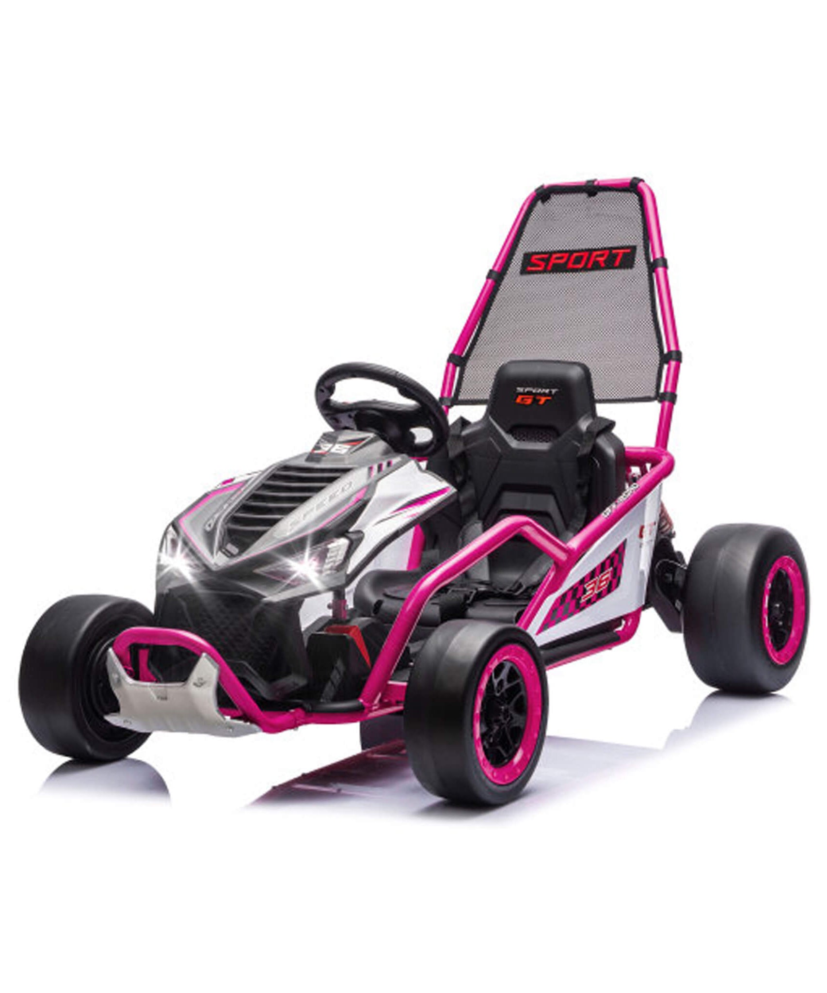 24V 400W Kids Electric Drift Go-Kart With Roll Cage, Bluetooth And Safety Harness (SAK82435)