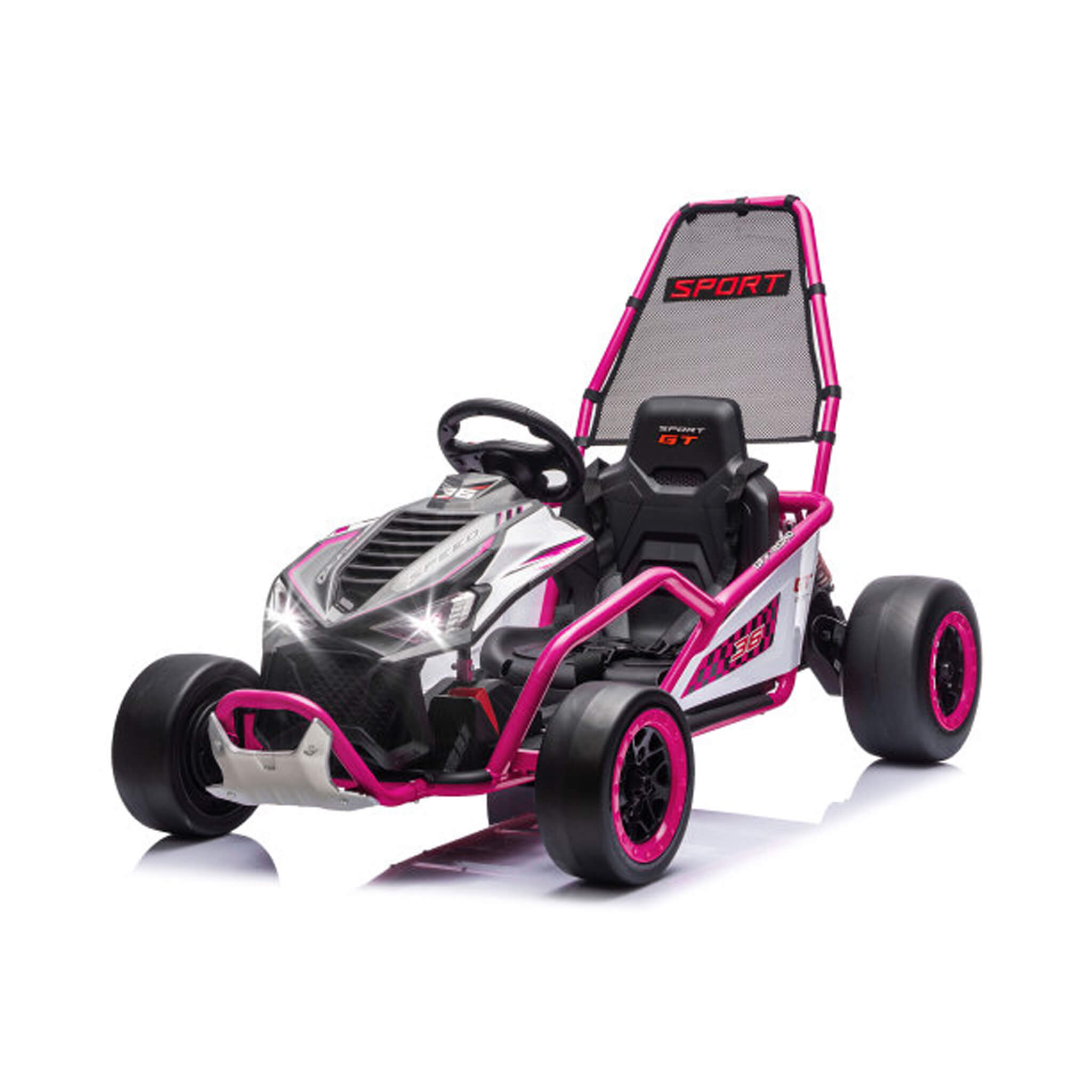 24V 400W Kids Electric Drift Go-Kart With Roll Cage, Bluetooth And Safety Harness (SAK82435)