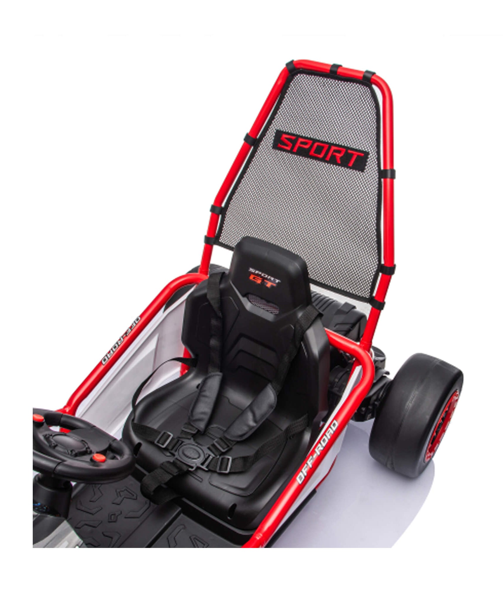 24V 400W Kids Electric Drift Go-Kart With Roll Cage, Bluetooth And Safety Harness (SAK82435)