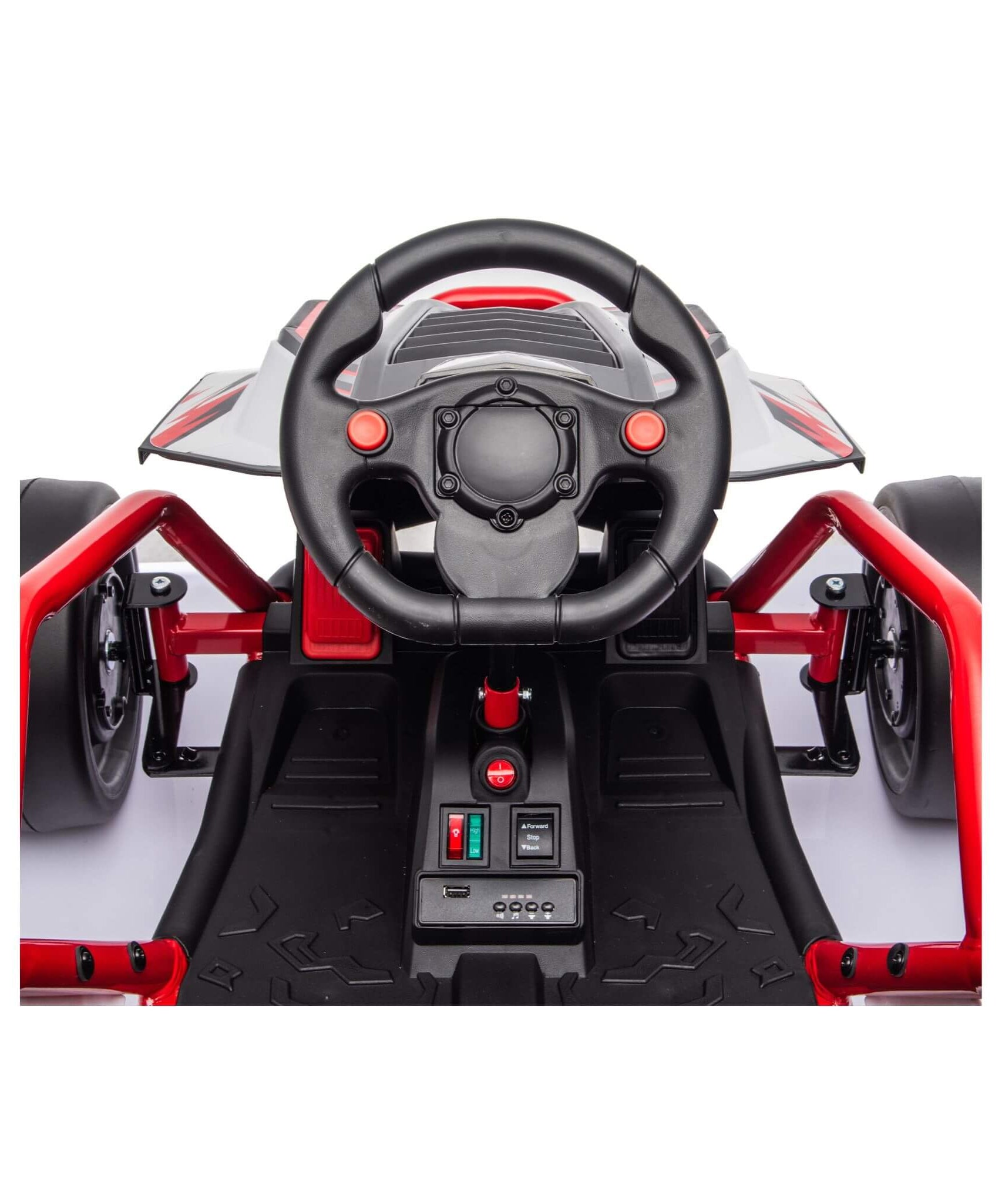 24V 400W Kids Electric Drift Go-Kart With Roll Cage, Bluetooth And Safety Harness (SAK82435)