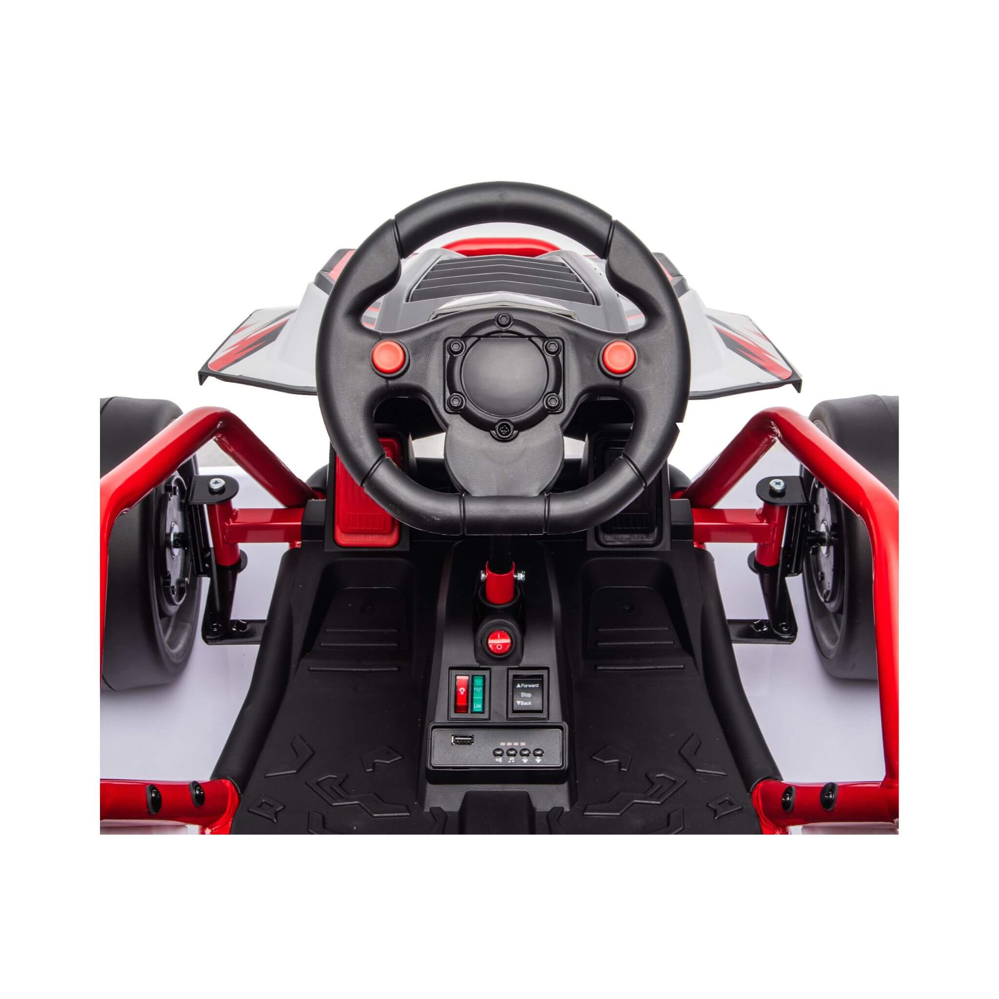 24V 400W Kids Electric Drift Go-Kart With Roll Cage, Bluetooth And Safety Harness (SAK82435)