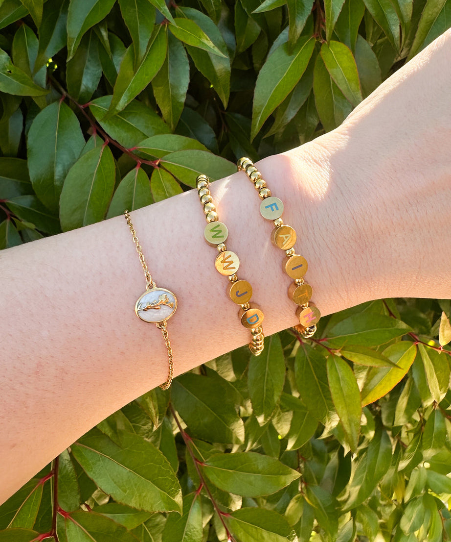 Gold WWJD Letter Bracelet