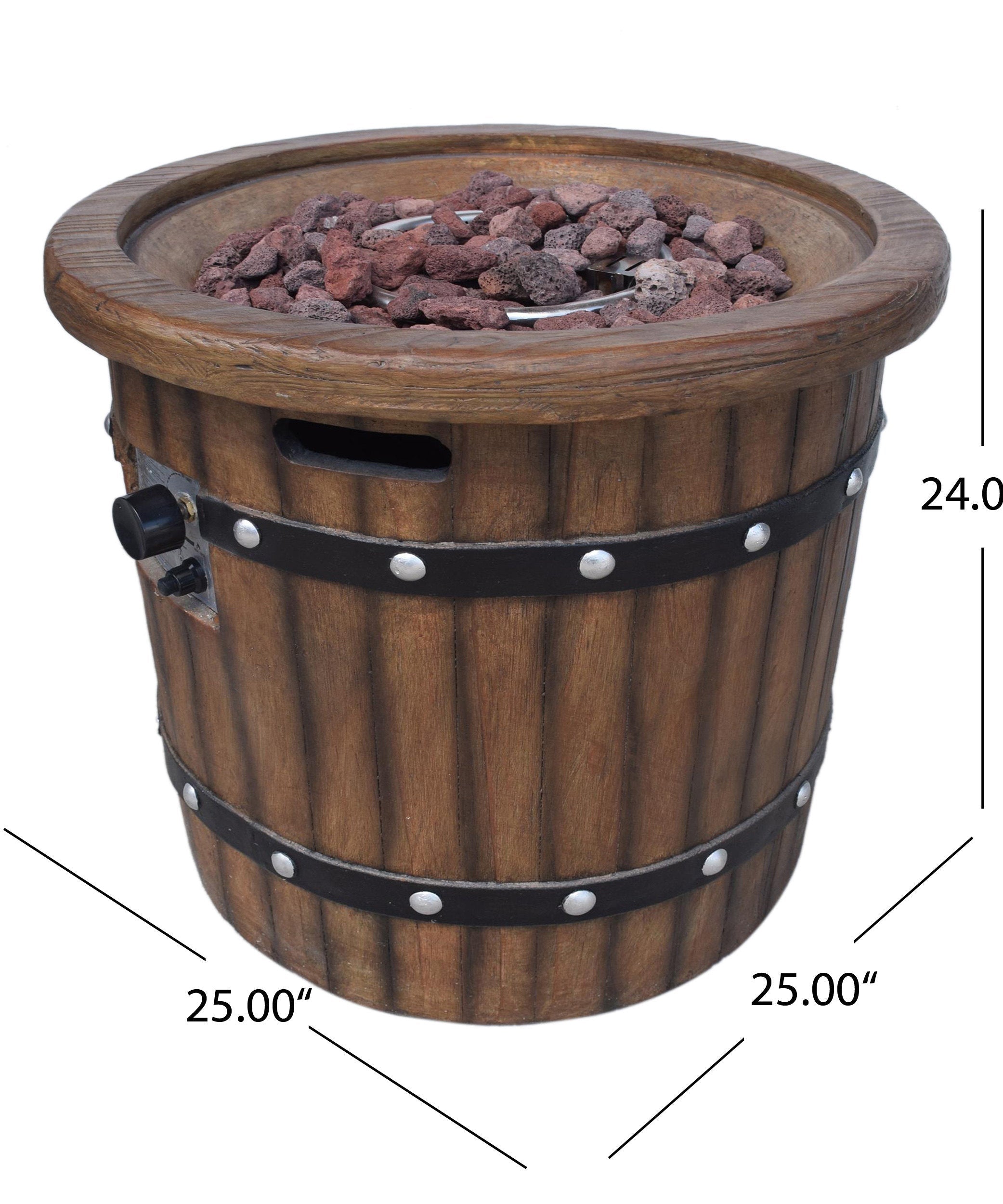 Alora 25-Inch Round 40K BTU Liquid Propance Concrete Fire Pit (SAK88764)