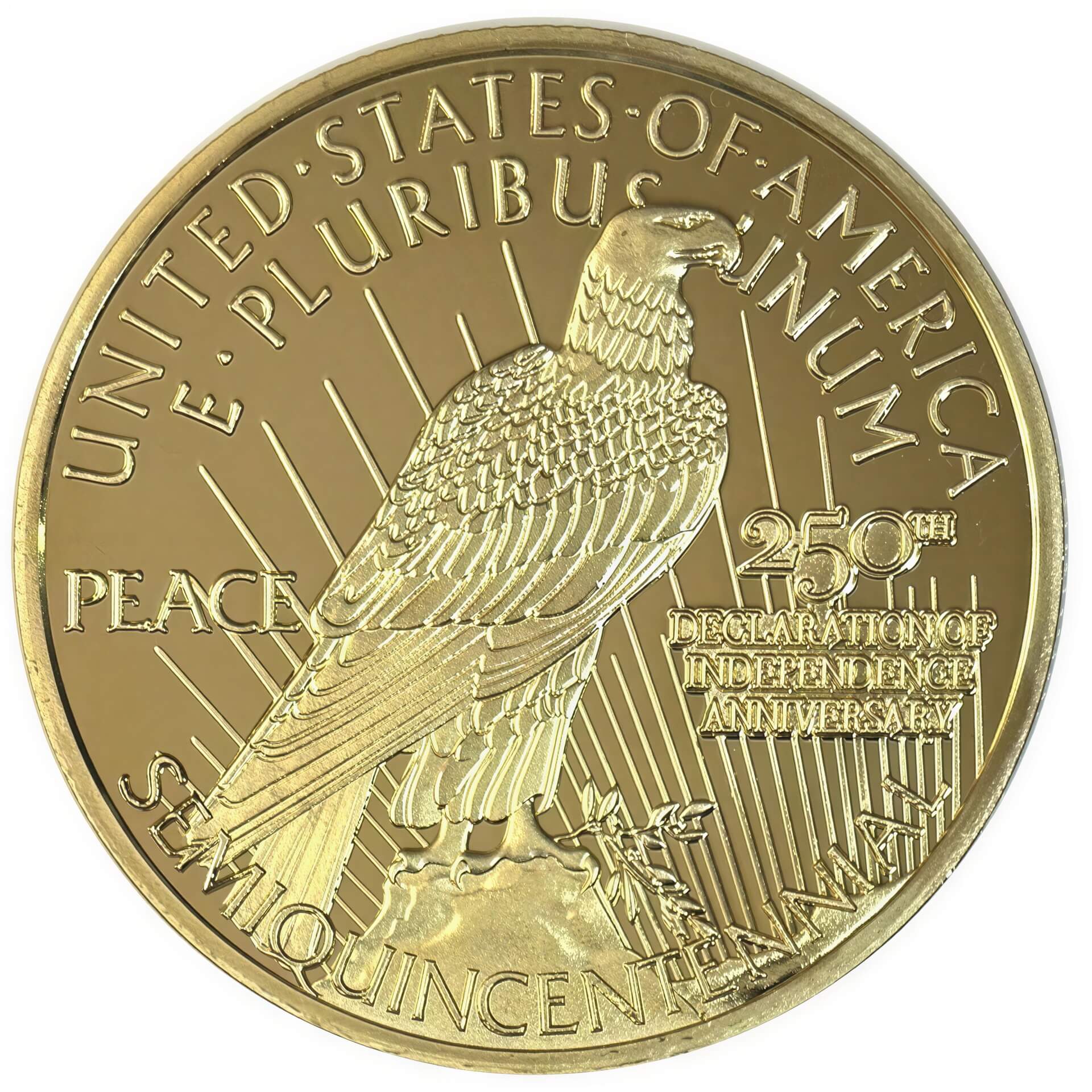 Amerikas 250. Jubiläum Friedensdollar Goldener Polierte Platte Münze