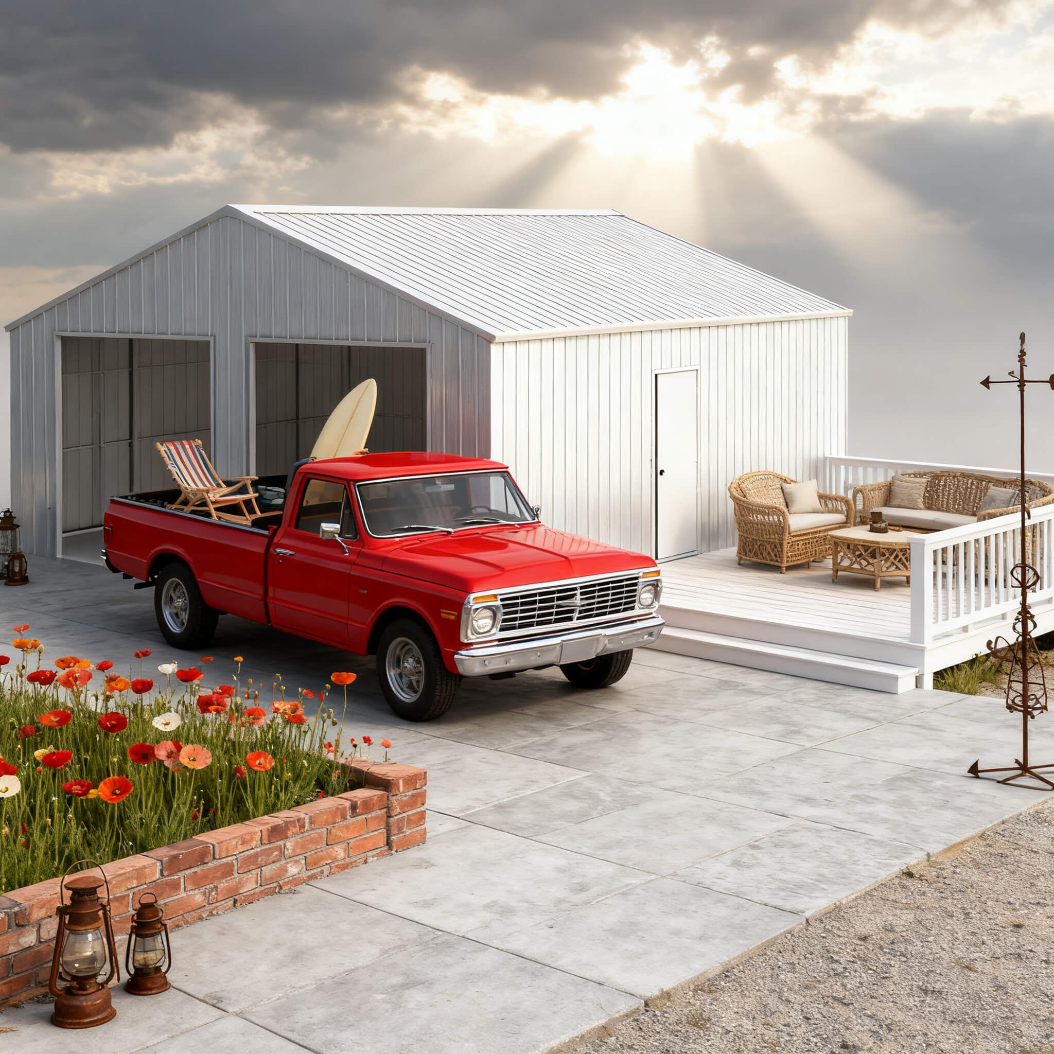 [25X33FT] Alora Heavy-Duty Double Garage Galvanized Steel Barn Shed (SAK61234)