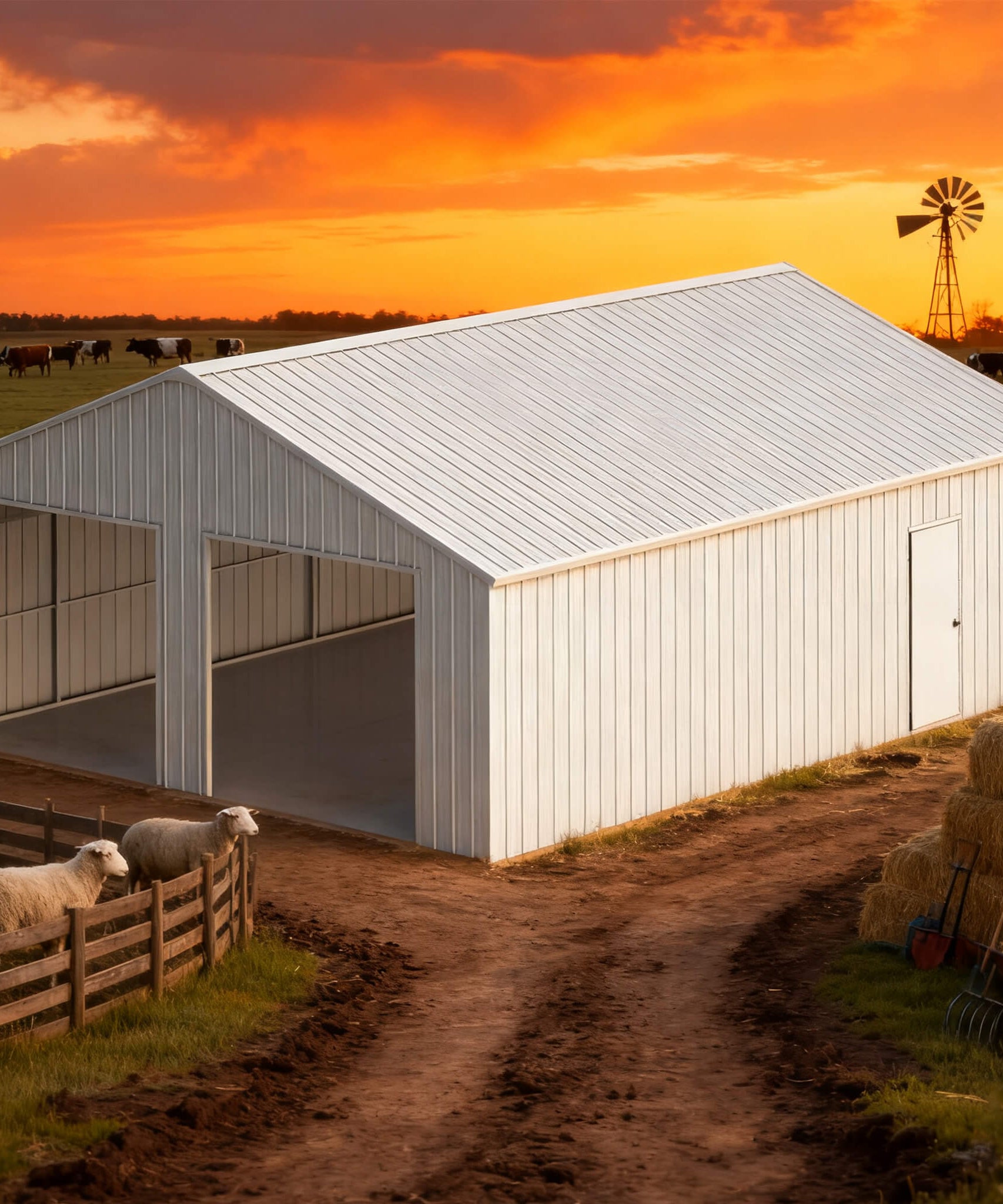 [25X33FT] Alora Heavy-Duty Double Garage Galvanized Steel Barn Shed (SAK61234)