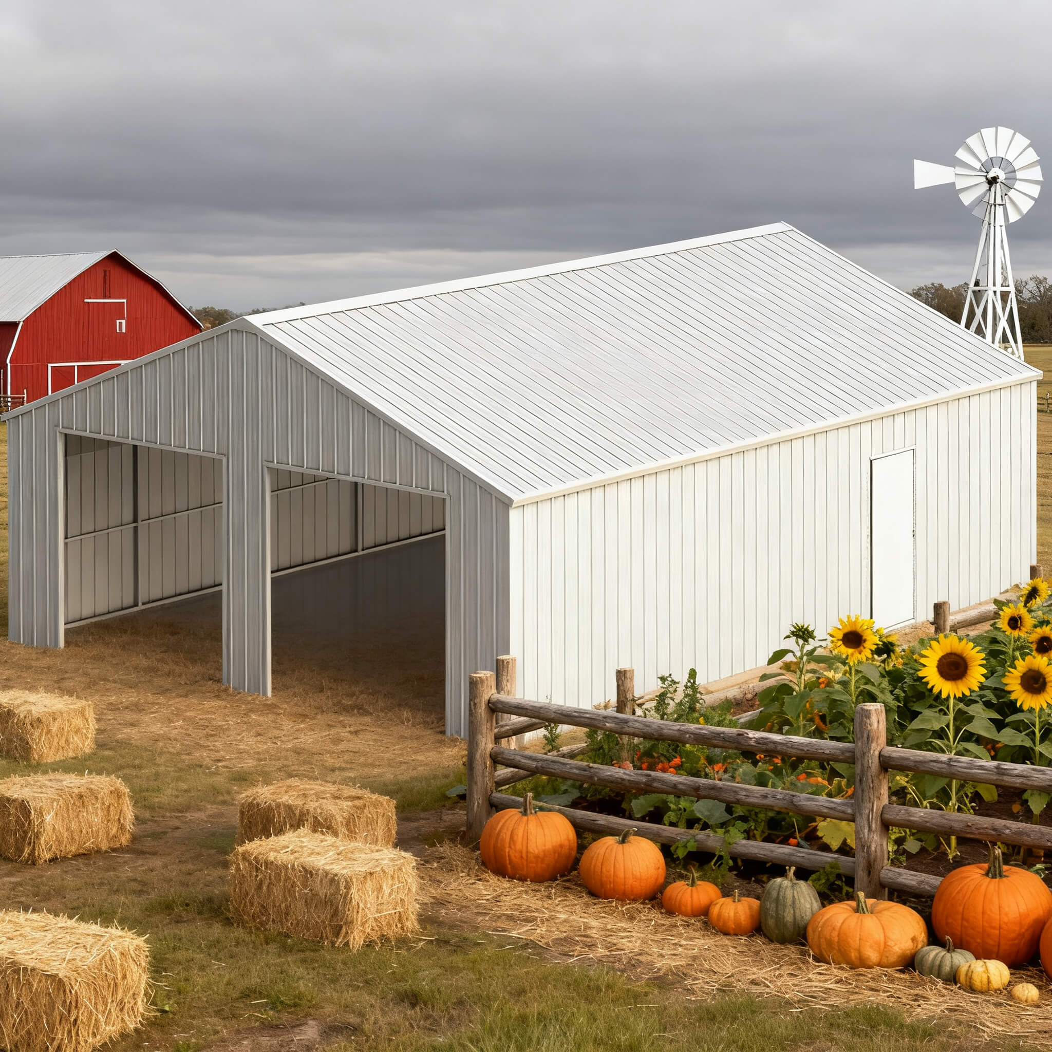 [25X33FT] Alora Heavy-Duty Double Garage Galvanized Steel Barn Shed (SAK61234)