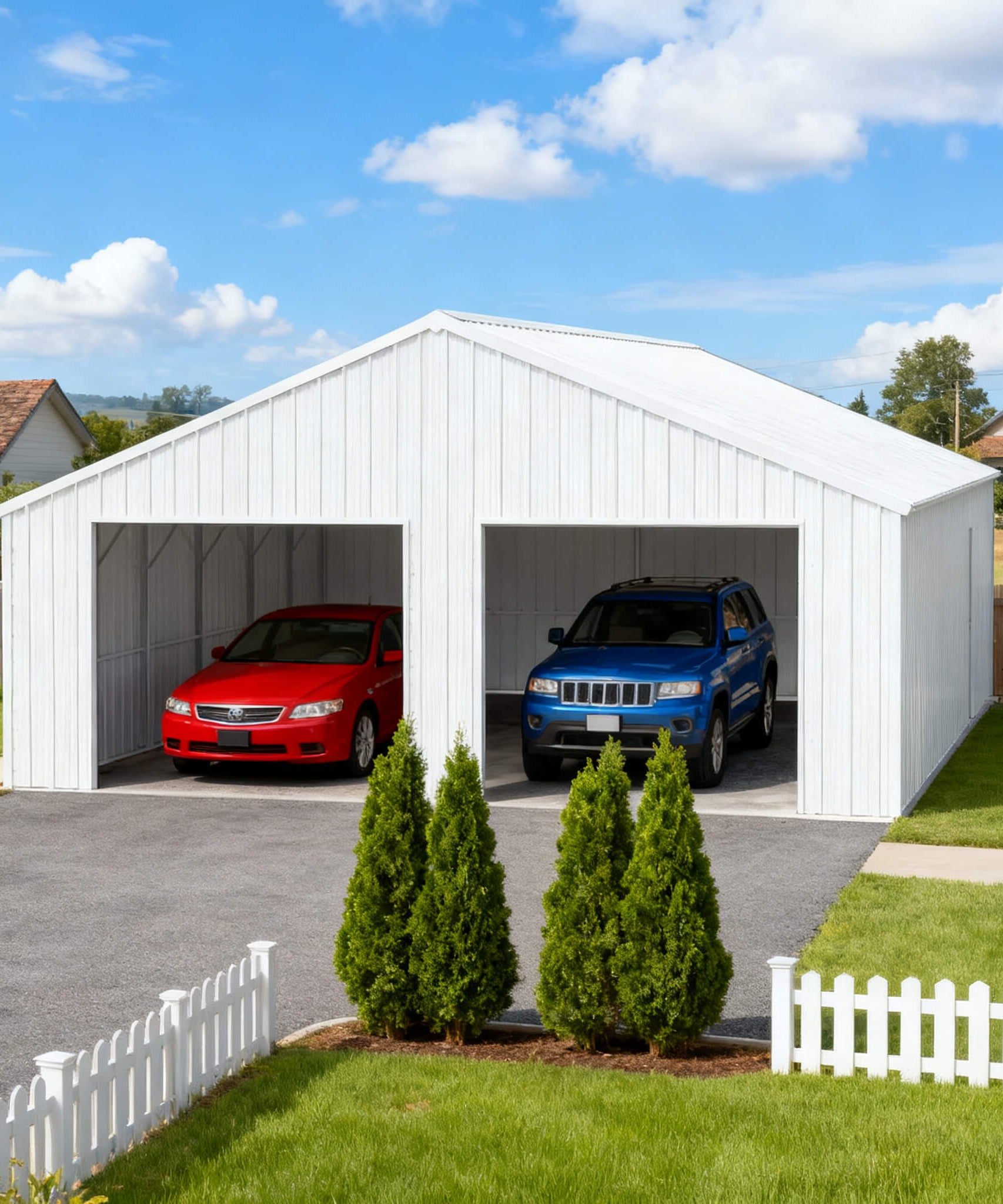 [25X33FT] Alora Heavy-Duty Double Garage Galvanized Steel Barn Shed (SAK61234)