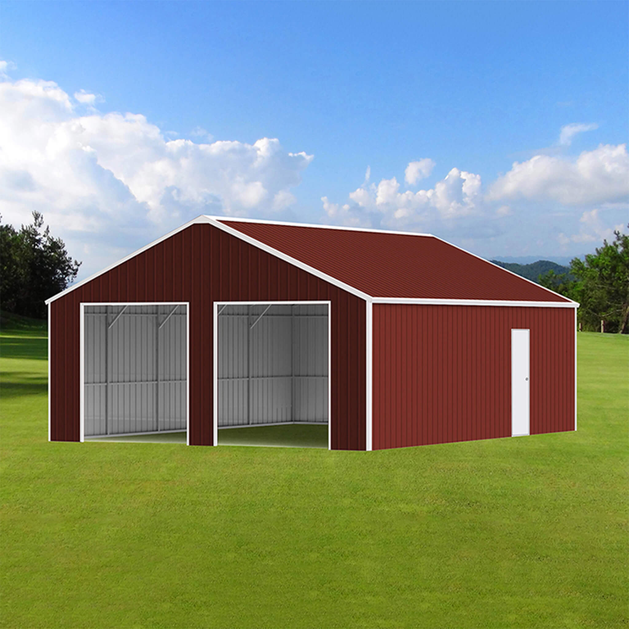 [25X33FT] Alora Heavy-Duty Dual-Door Galvanized Steel Storage Shed (SAK72345)