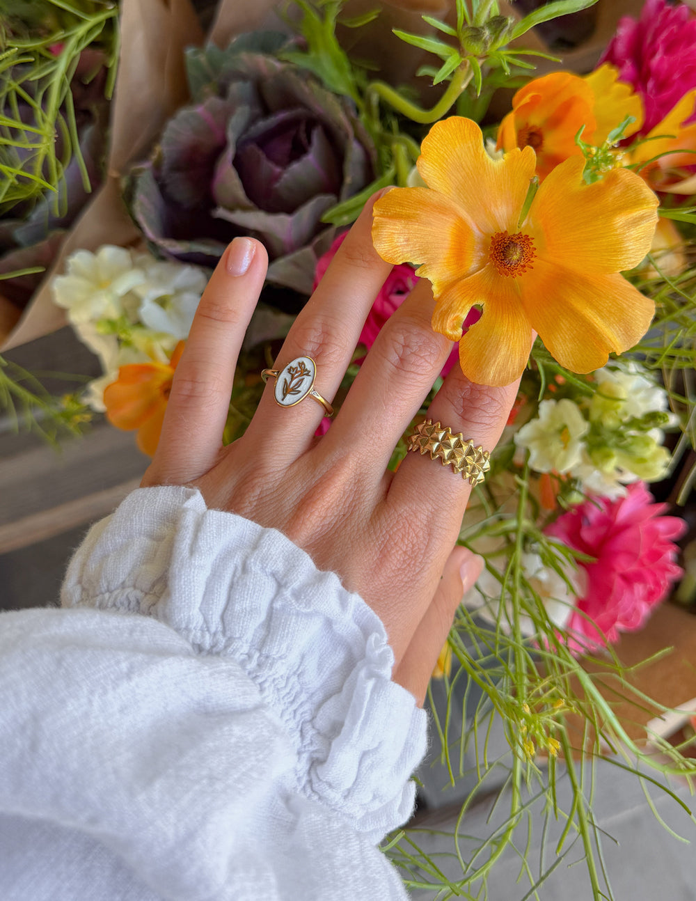 Bloom Again Enamel Ring
