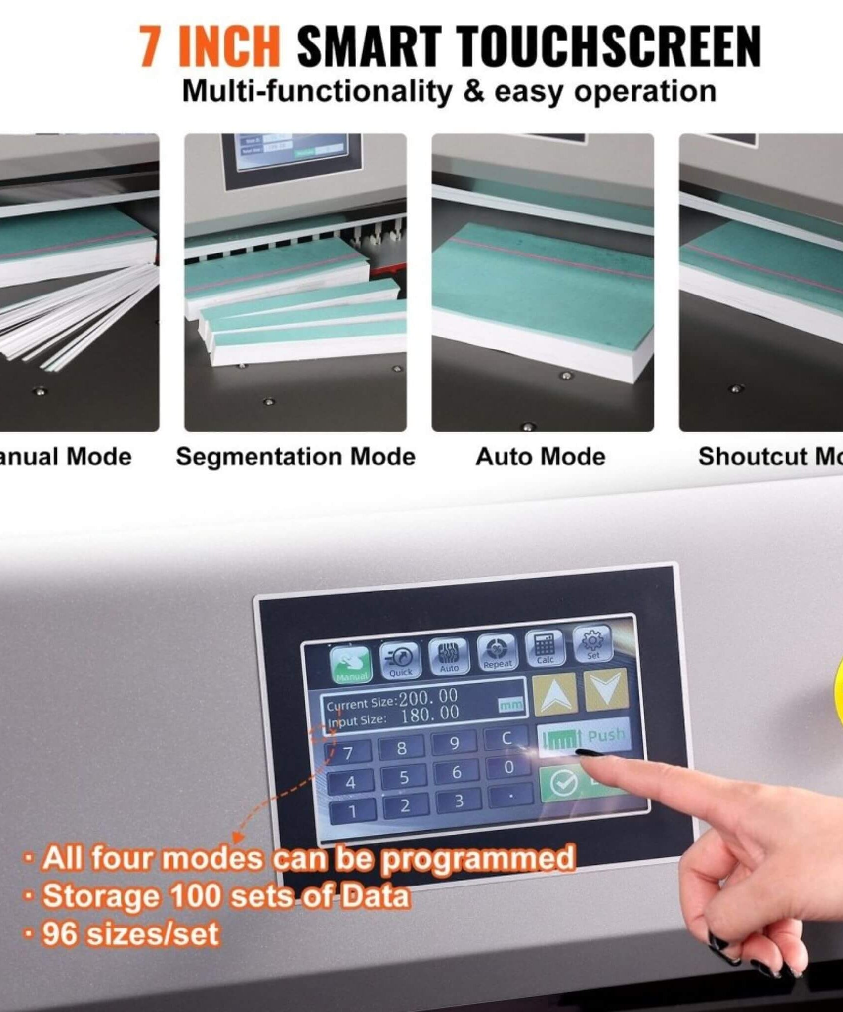 26-Inch Electric Heavy-Duty Hydraulic Paper Cutter Machine With Touchscreen (SAK92518)
