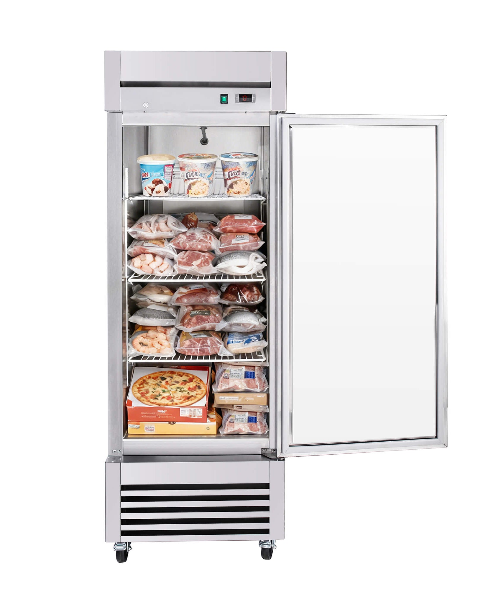27-Inch 20.5 Cu.Ft Commercial Solid Door Stainless Steel Reach-In Freezer (SAK29705)