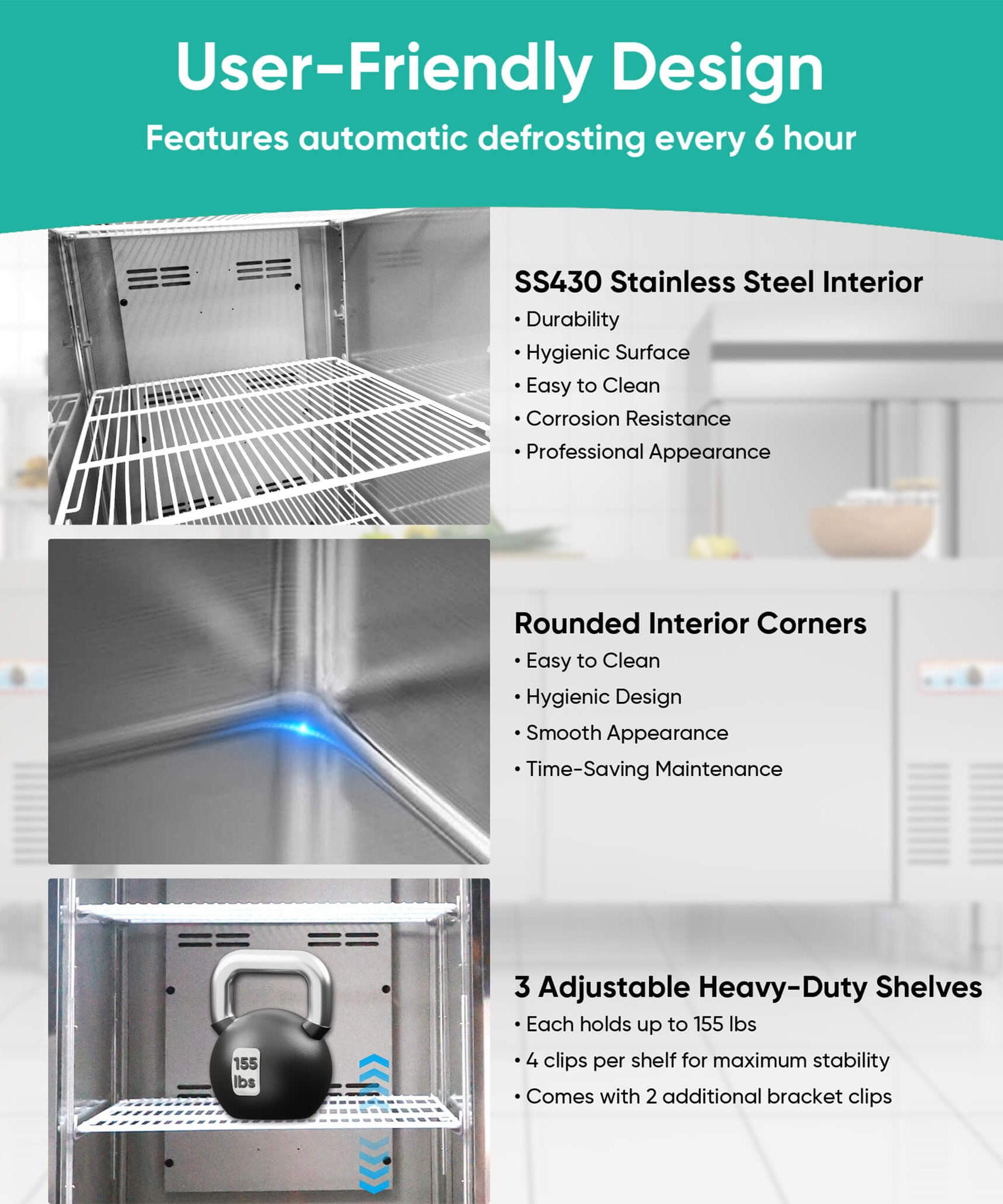 27-Inch 20.5 Cu.Ft Commercial Solid Door Stainless Steel Reach-In Freezer (SAK29705)