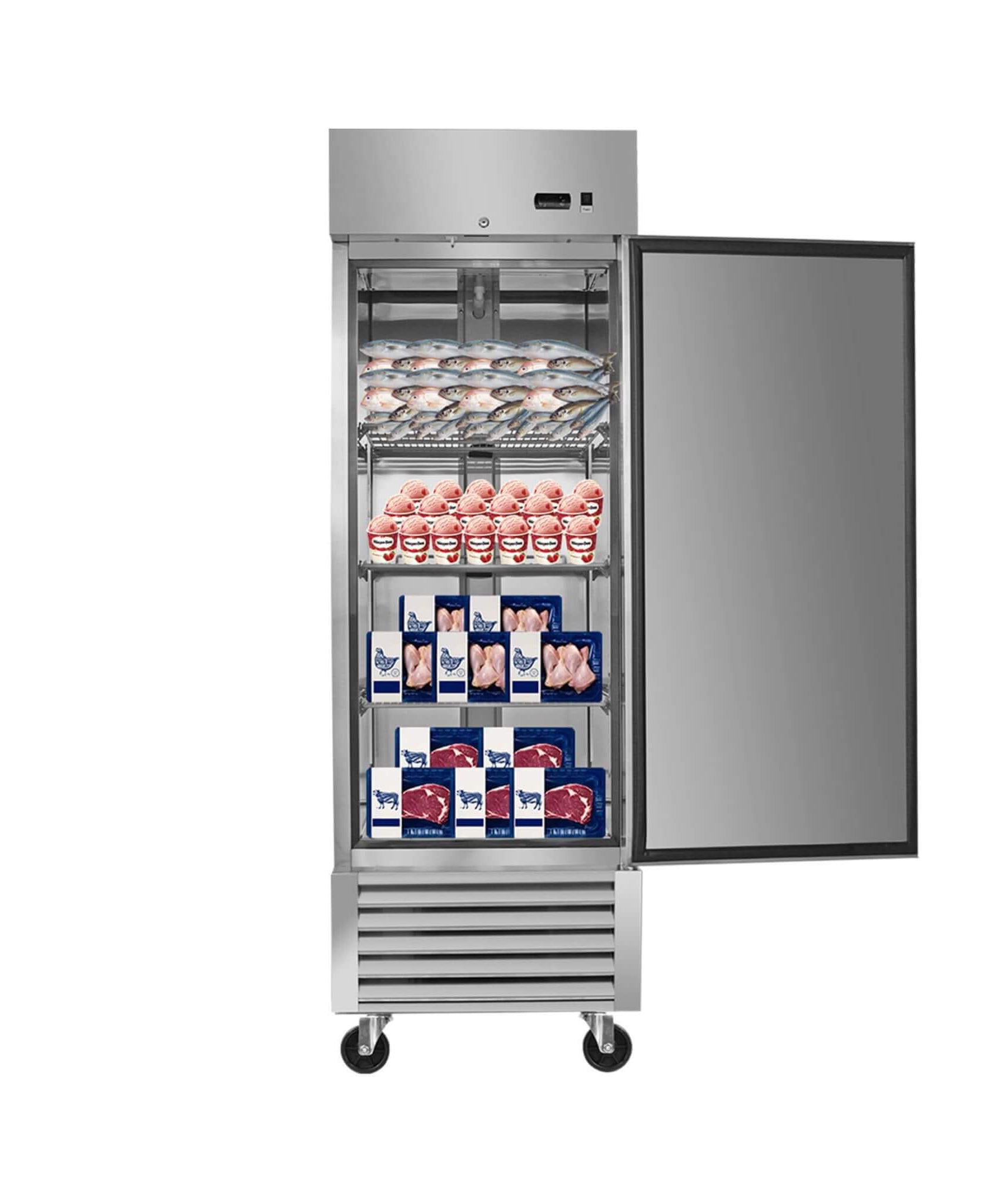 27-Inch Commercial 23 Cu.Ft Reach-In Stainless Steel Freezer (SAK96352)