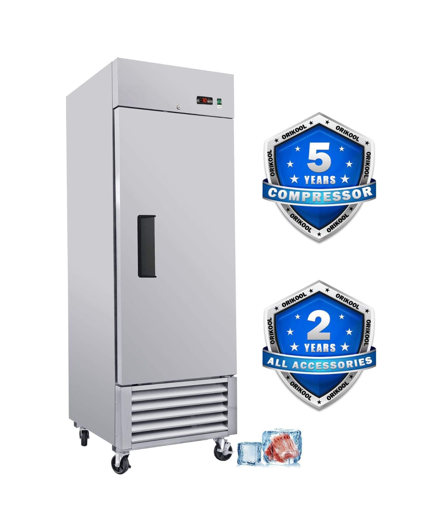 27-Inch Commercial 23 Cu.Ft Reach-In Stainless Steel Freezer (SAK96352)