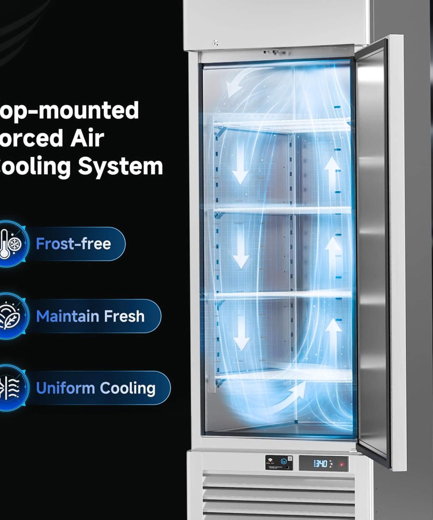 27-Inch Commercial 23 Cu.Ft Single-Door WiFi Refrigerator With Smart App Control (SAK90725)