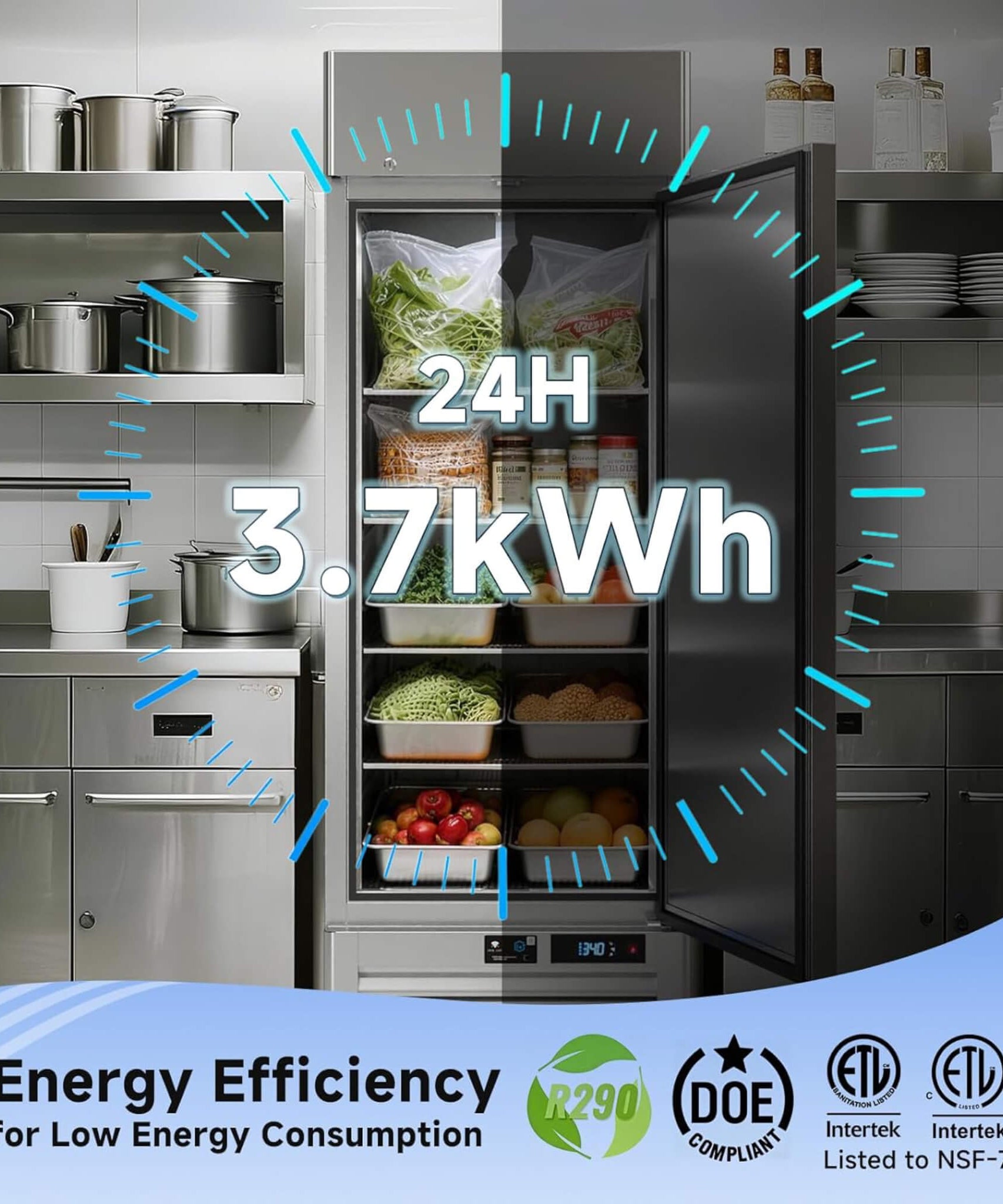 27-Inch Commercial 23 Cu.Ft Single-Door WiFi Refrigerator With Smart App Control (SAK90725)