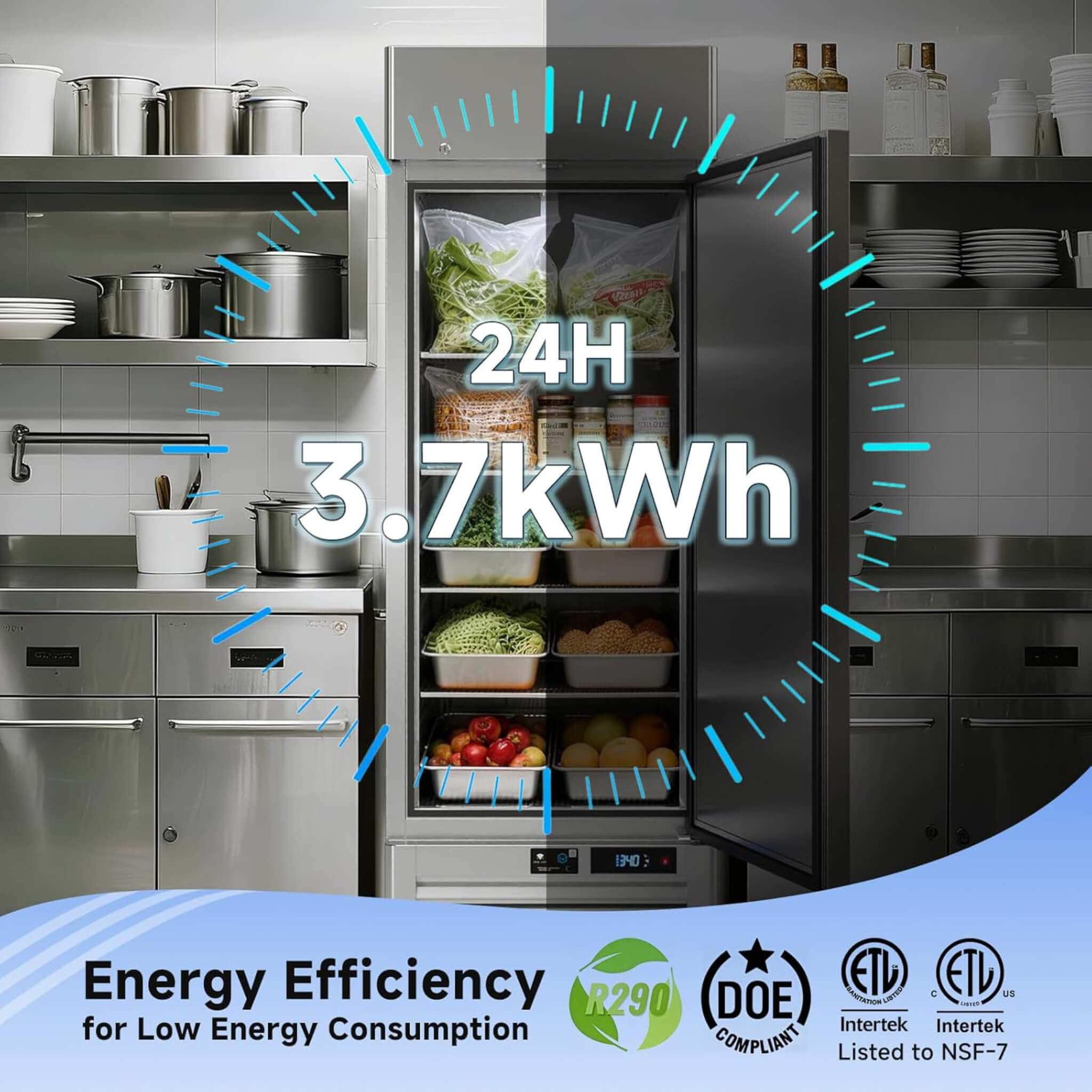 27-Inch Commercial 23 Cu.Ft Single-Door WiFi Refrigerator With Smart App Control (SAK90725)
