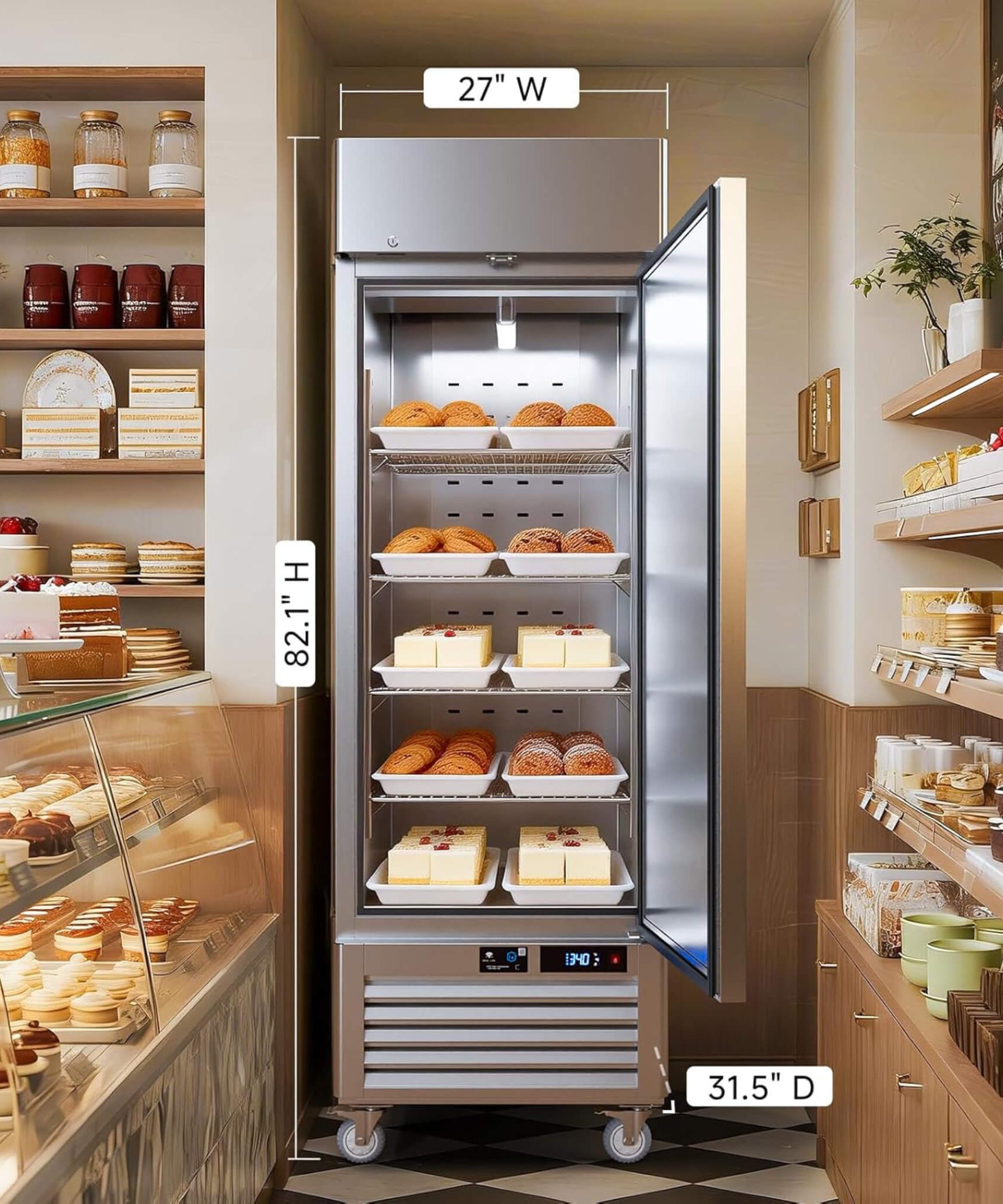 27-Inch Commercial 23 Cu.Ft Single-Door WiFi Refrigerator With Smart App Control (SAK90725)