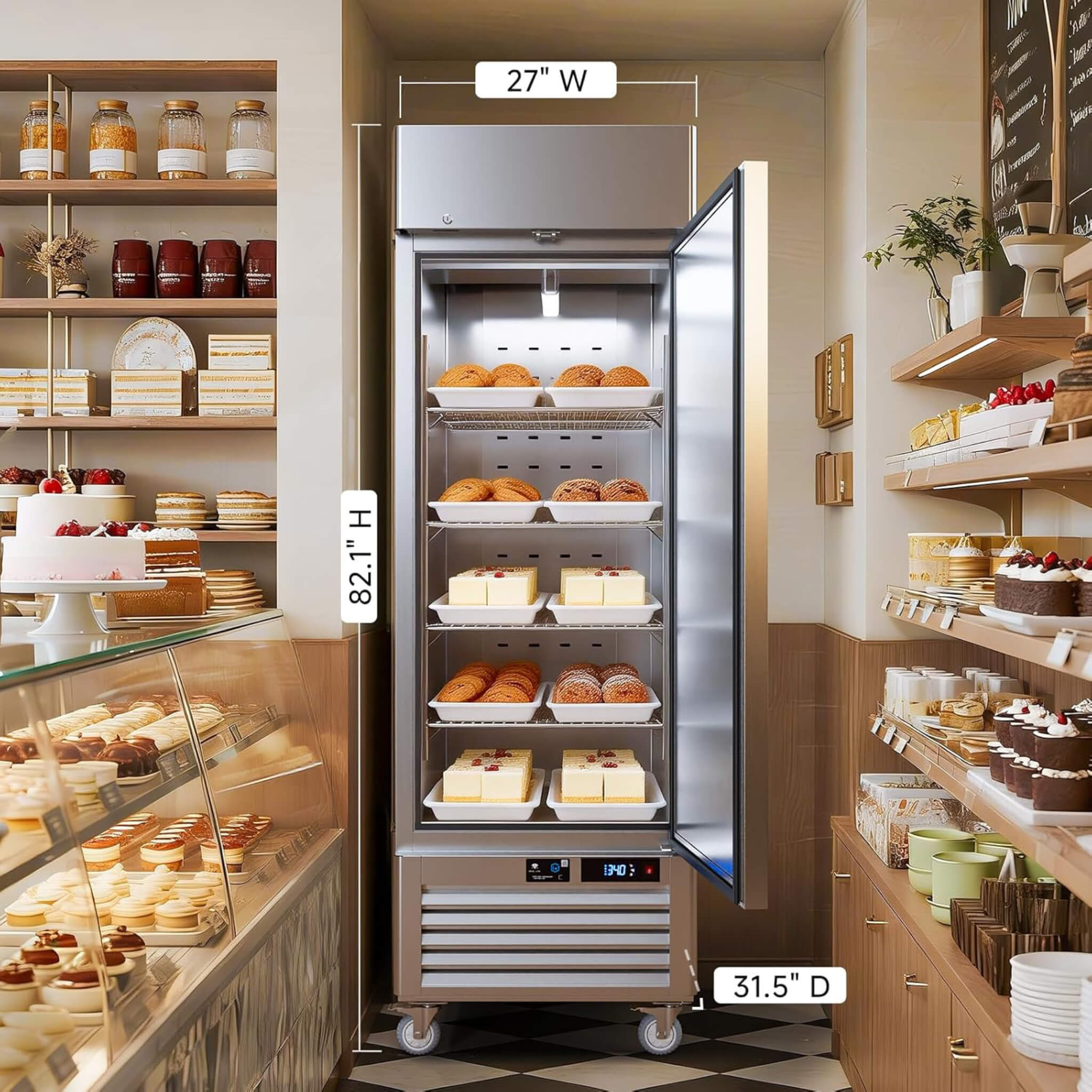 27-Inch Commercial 23 Cu.Ft Single-Door WiFi Refrigerator With Smart App Control (SAK90725)