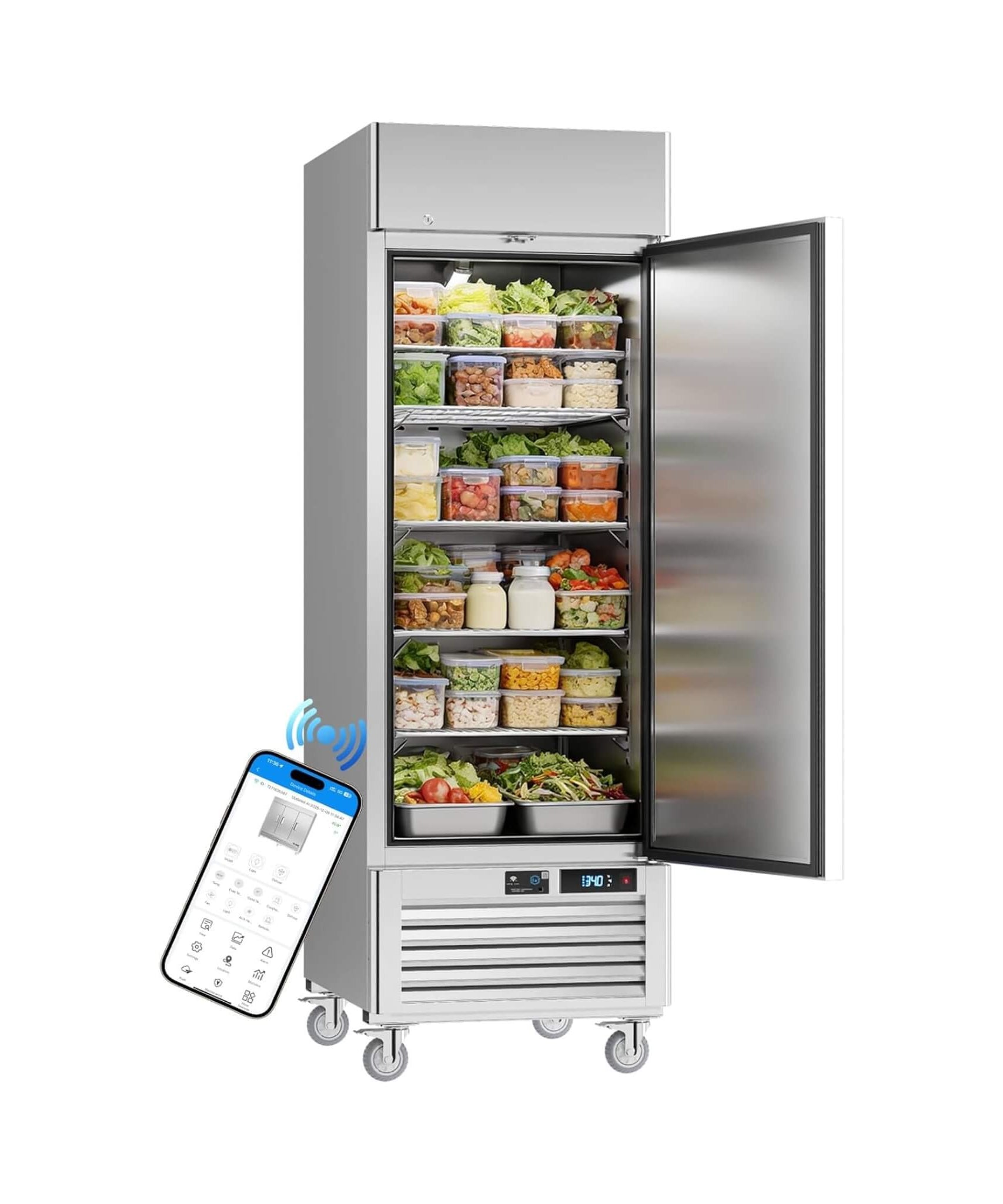27-Inch Commercial 23 Cu.Ft Single-Door WiFi Refrigerator With Smart App Control (SAK90725)