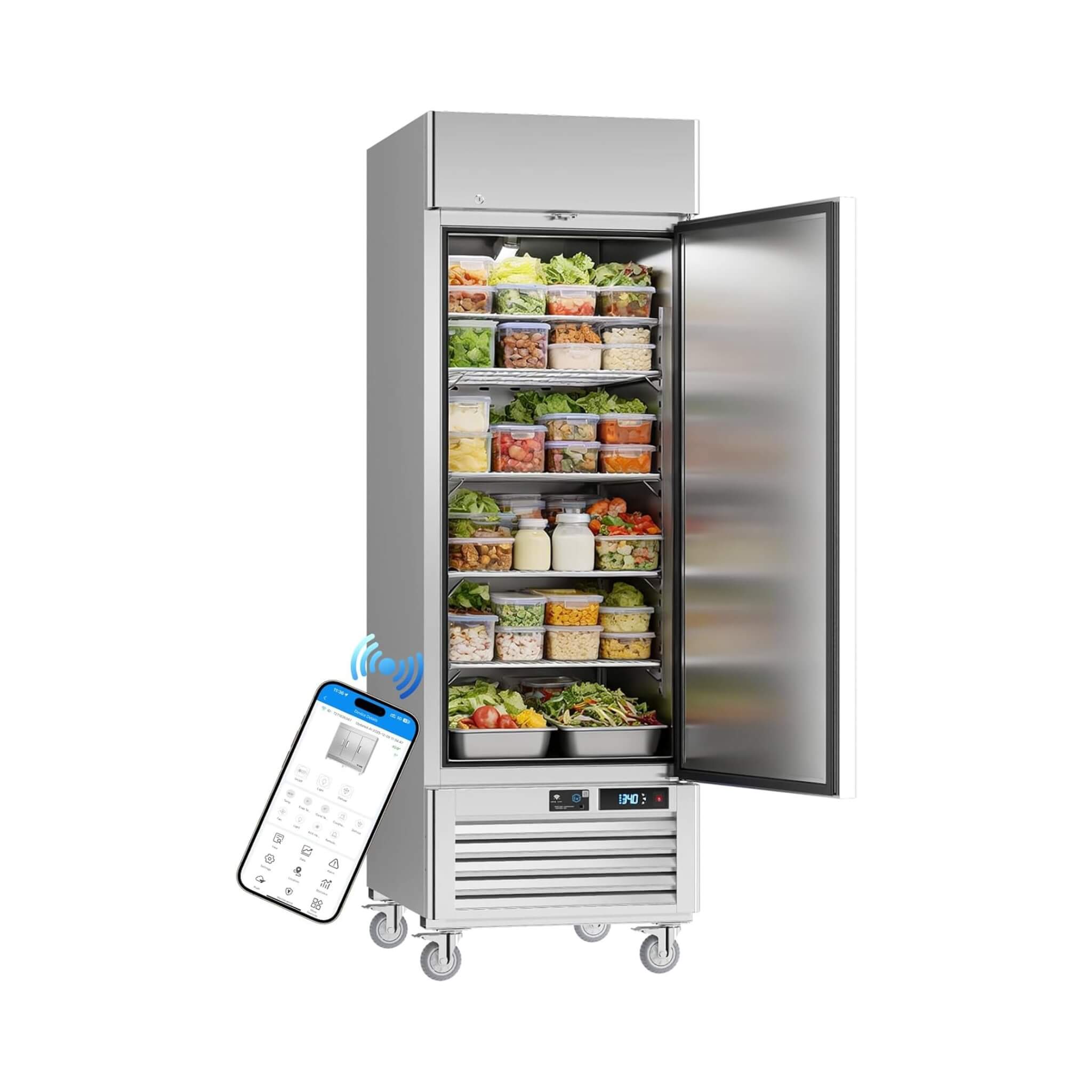 27-Inch Commercial 23 Cu.Ft Single-Door WiFi Refrigerator With Smart App Control (SAK90725)