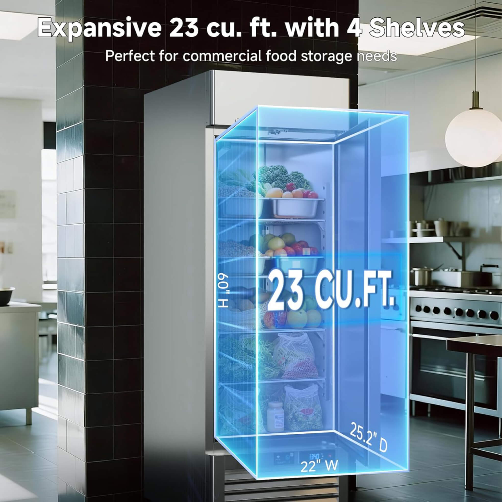 27-Inch Commercial 23 Cu.Ft Single-Door WiFi Refrigerator With Smart App Control (SAK90725)