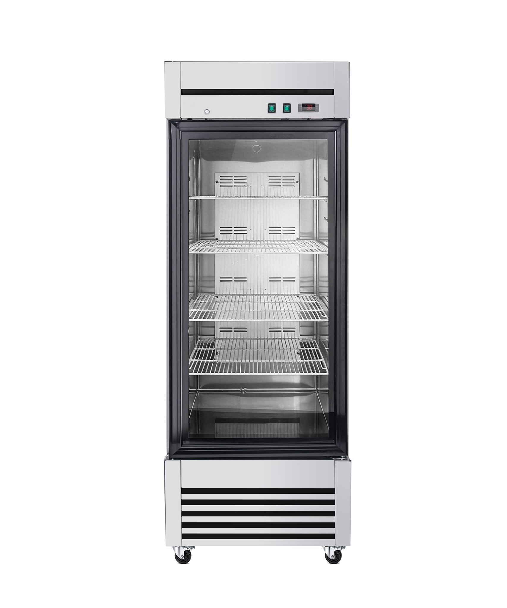 27-Inch Commercial Single Glass Door Reach-In Display Refrigerator (SAK30864)