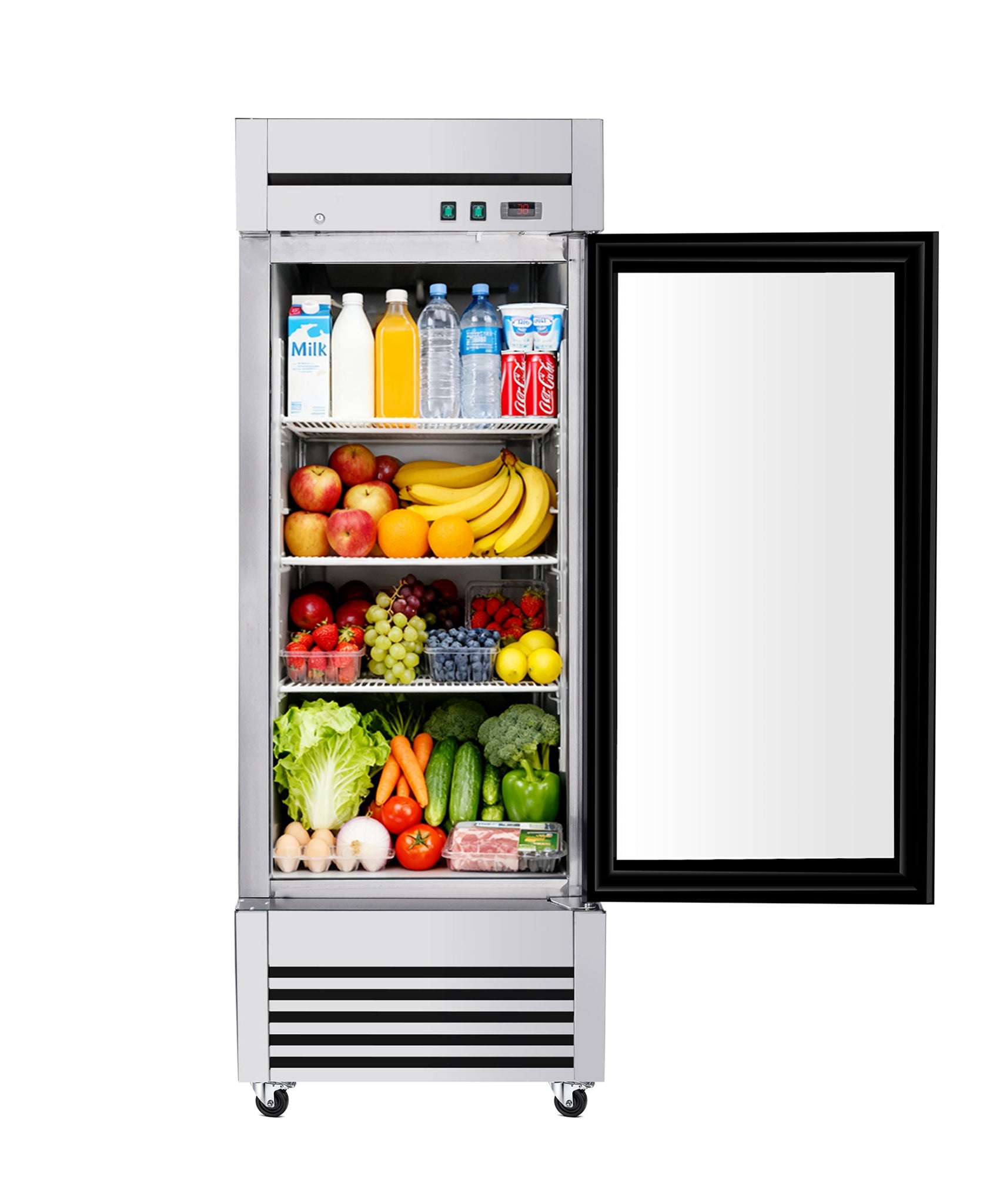27-Inch Commercial Single Glass Door Reach-In Display Refrigerator (SAK30864)